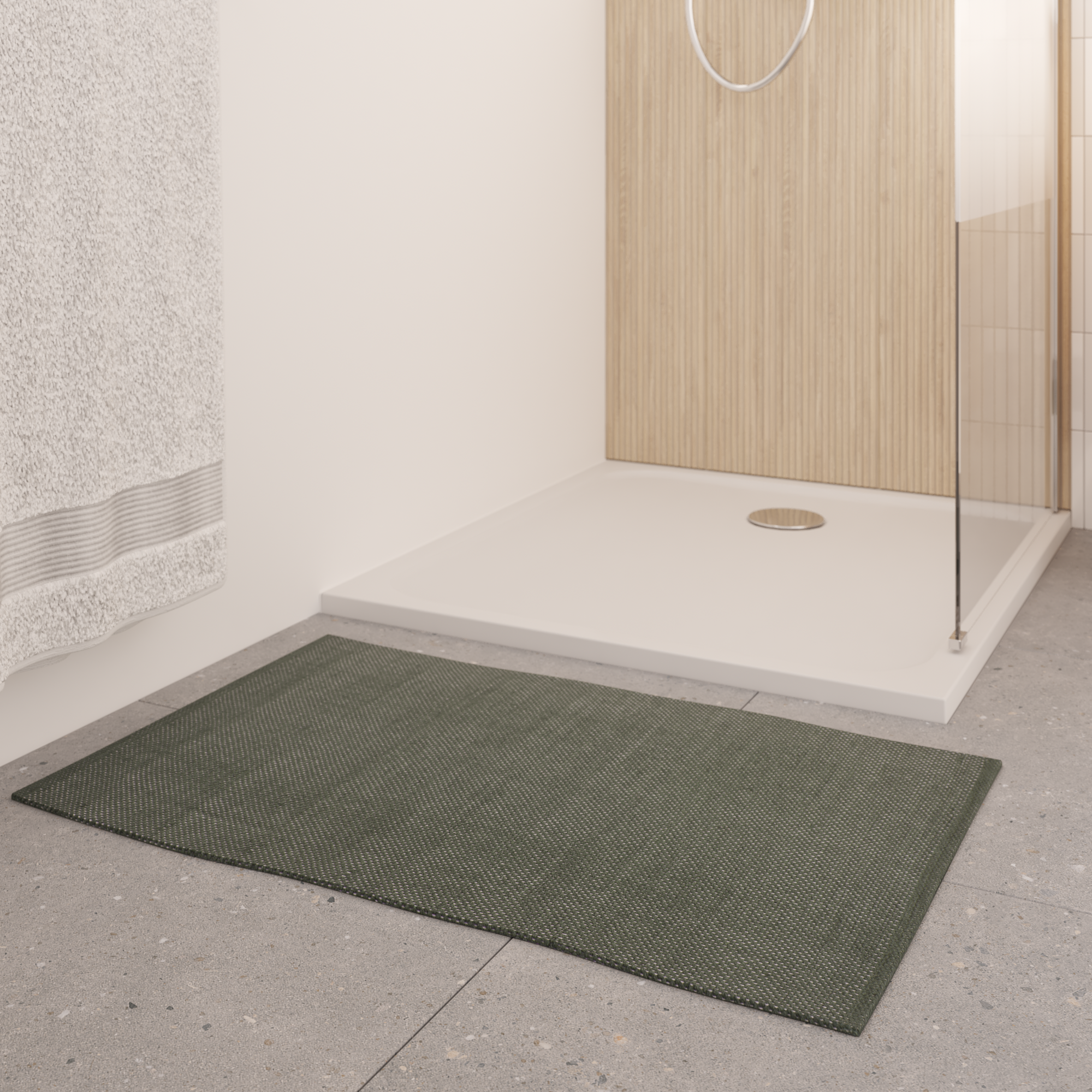 Tapis de bain l.50 x L.80 cm vert Sand SENSEA - 3