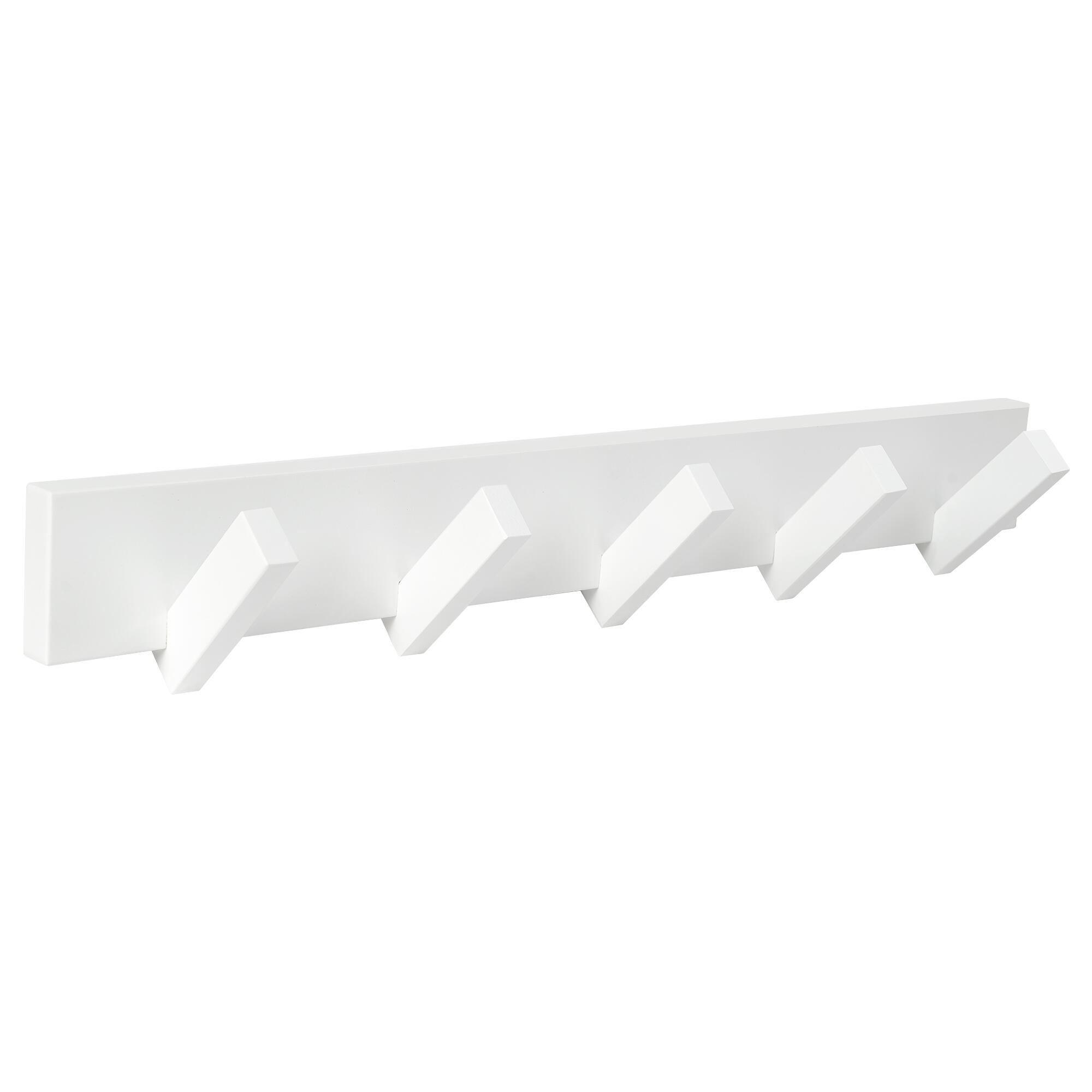 Perchero de pared himar madera blanco con 5 ganchos