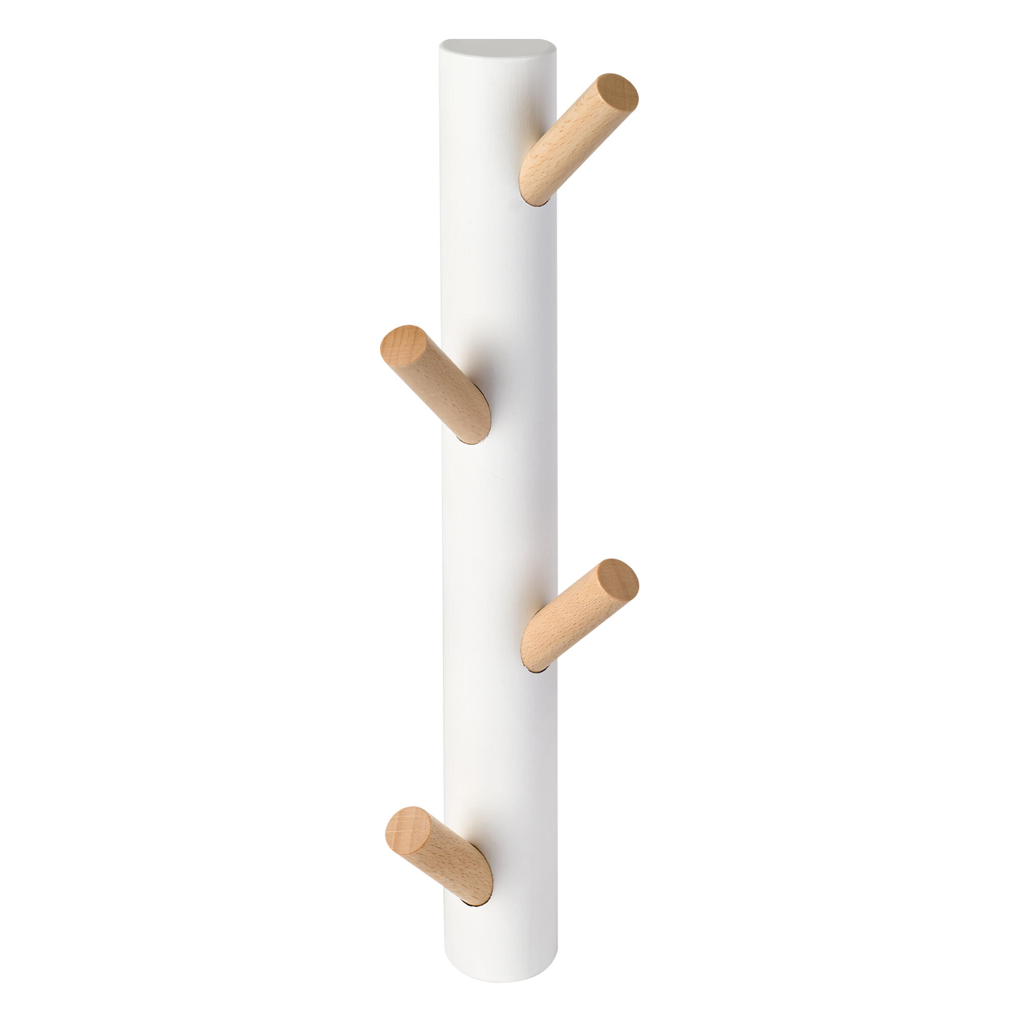 Perchero de pared lucas madera blanco con 4 ganchos