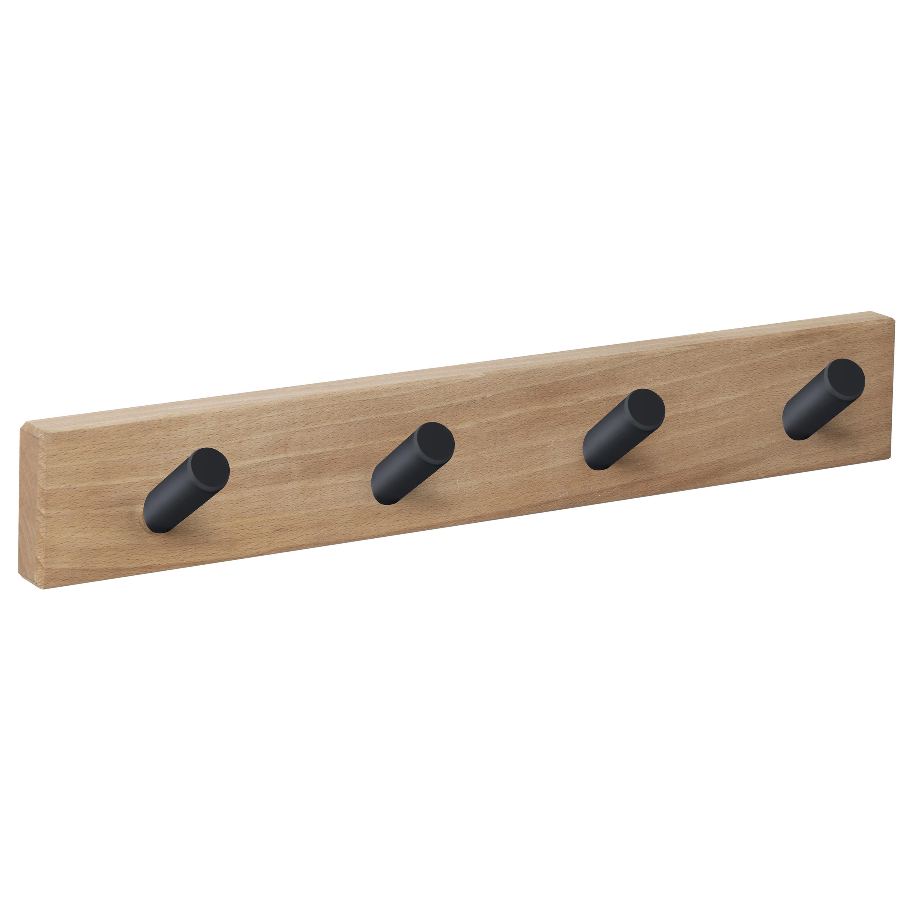 Perchero De Pared Meister Con 4 Ganchos – Madera, Color Blanco, Para Hogar U Oficina