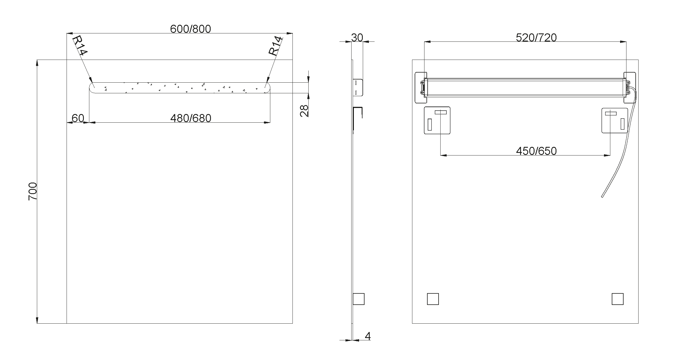 Espelho com iluminação led 60x70 cm Nerea - 8