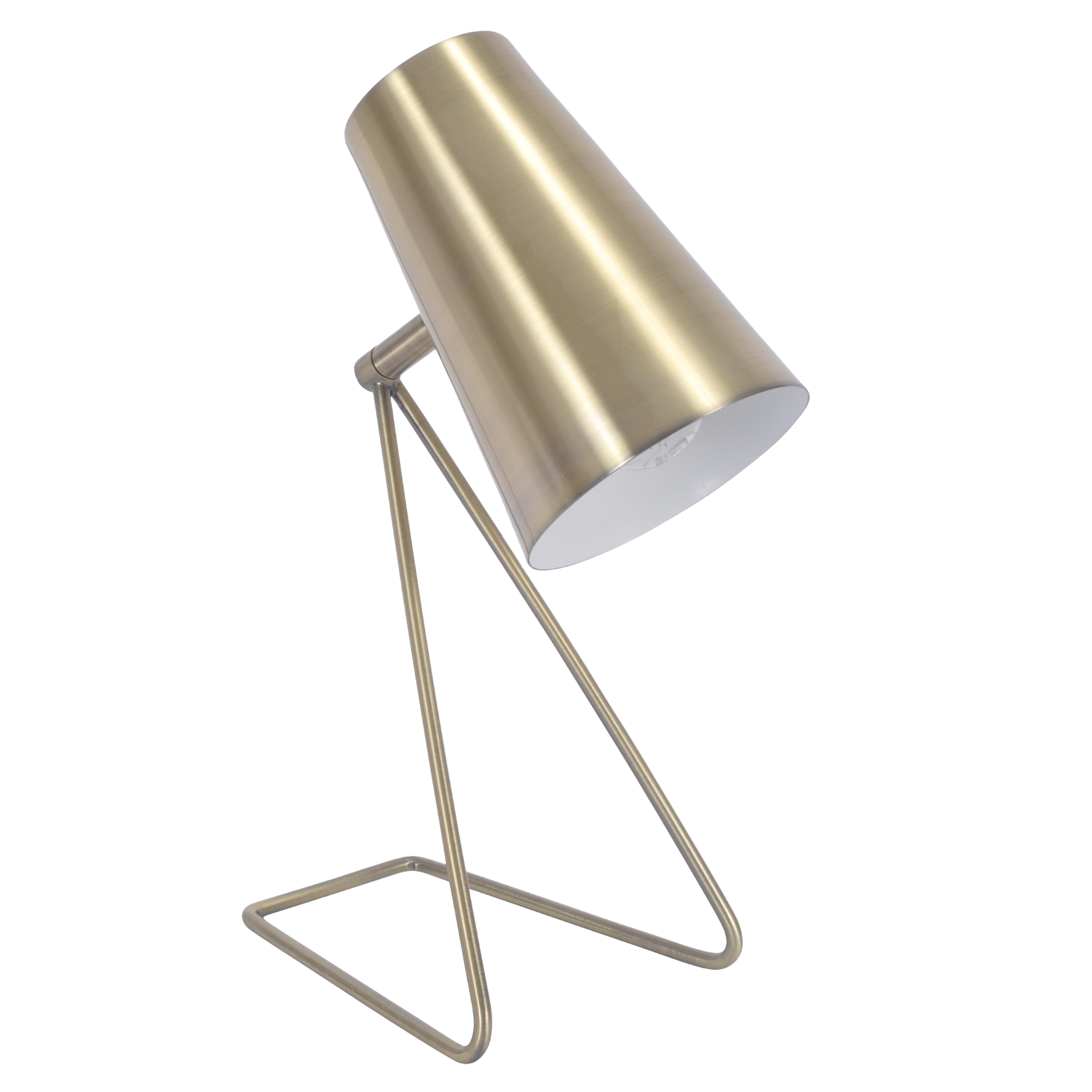 Lámpara de mesa compatible con casquillo E14 Moeta INSPIRE con estructura hierro amarillo pantalla oro de acero alimentación a red - 2