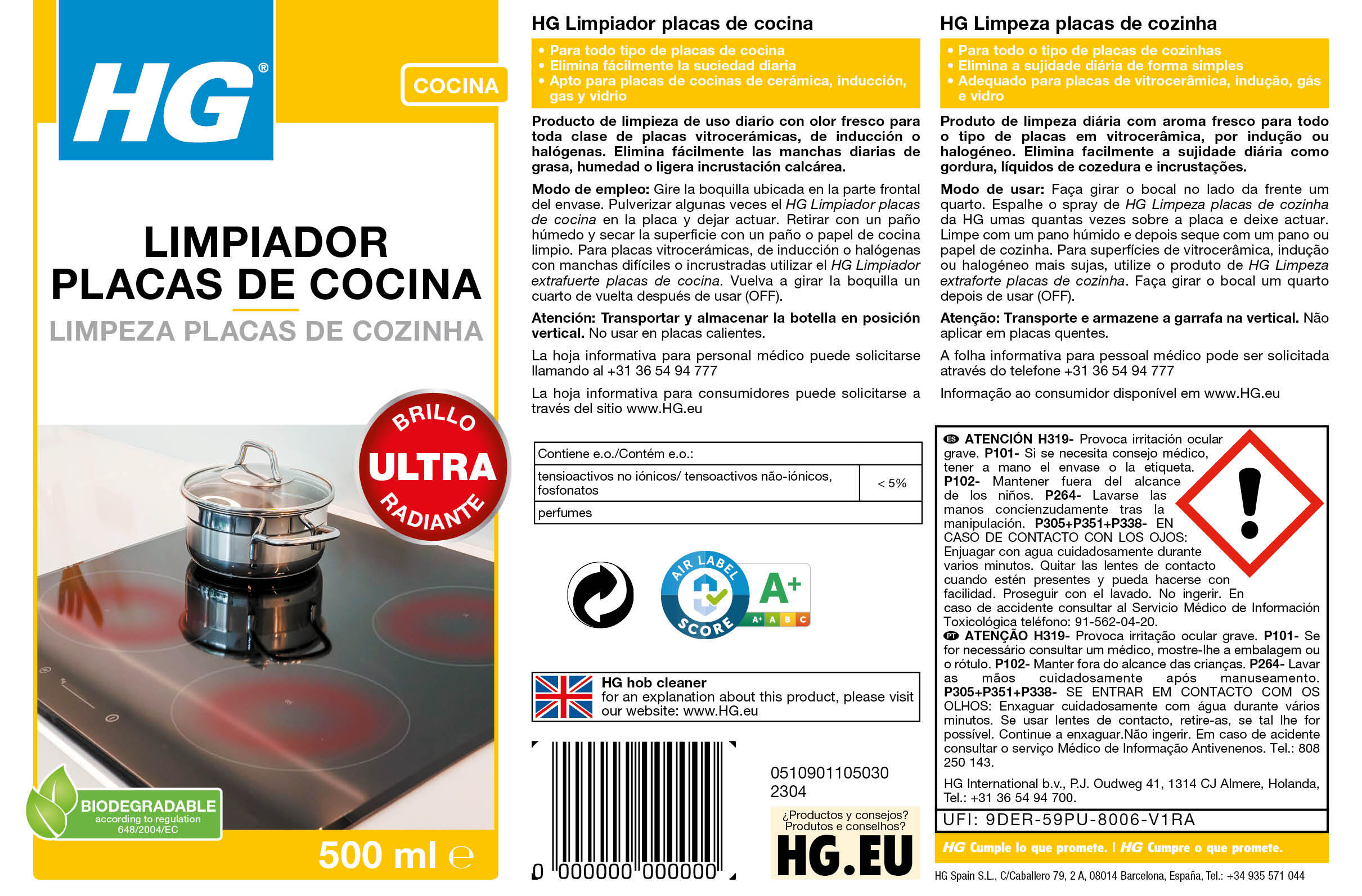 Limpeza placas vitrocerâmicas HG 0.5L - 2