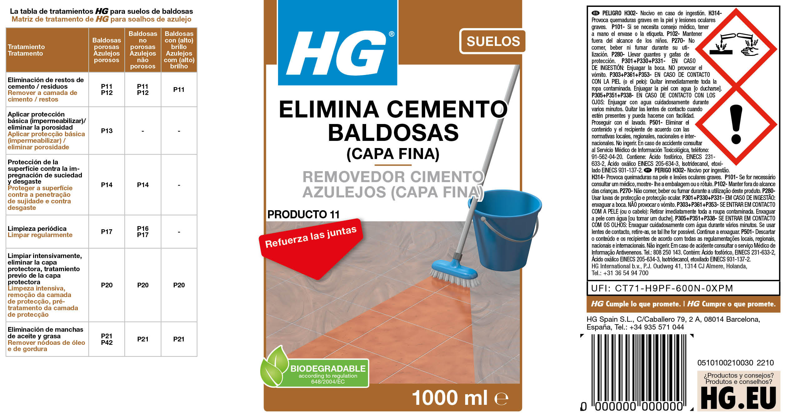 Elimina cemento para suelos no porosos HG de 1L - 4