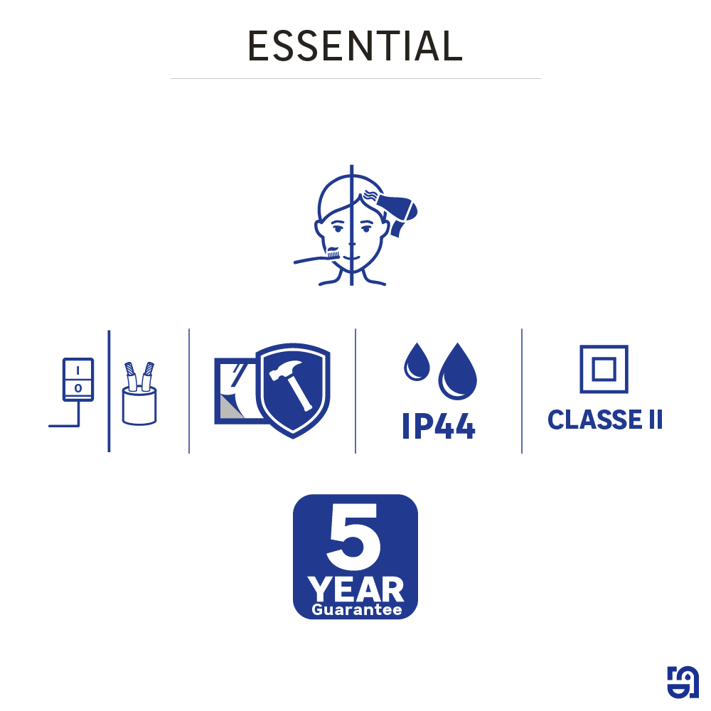 Specchio con illuminazione integrata bagno rettangolare Essential SENSEA L 50 x H 70 x P 3 cm grigio / argento - 14