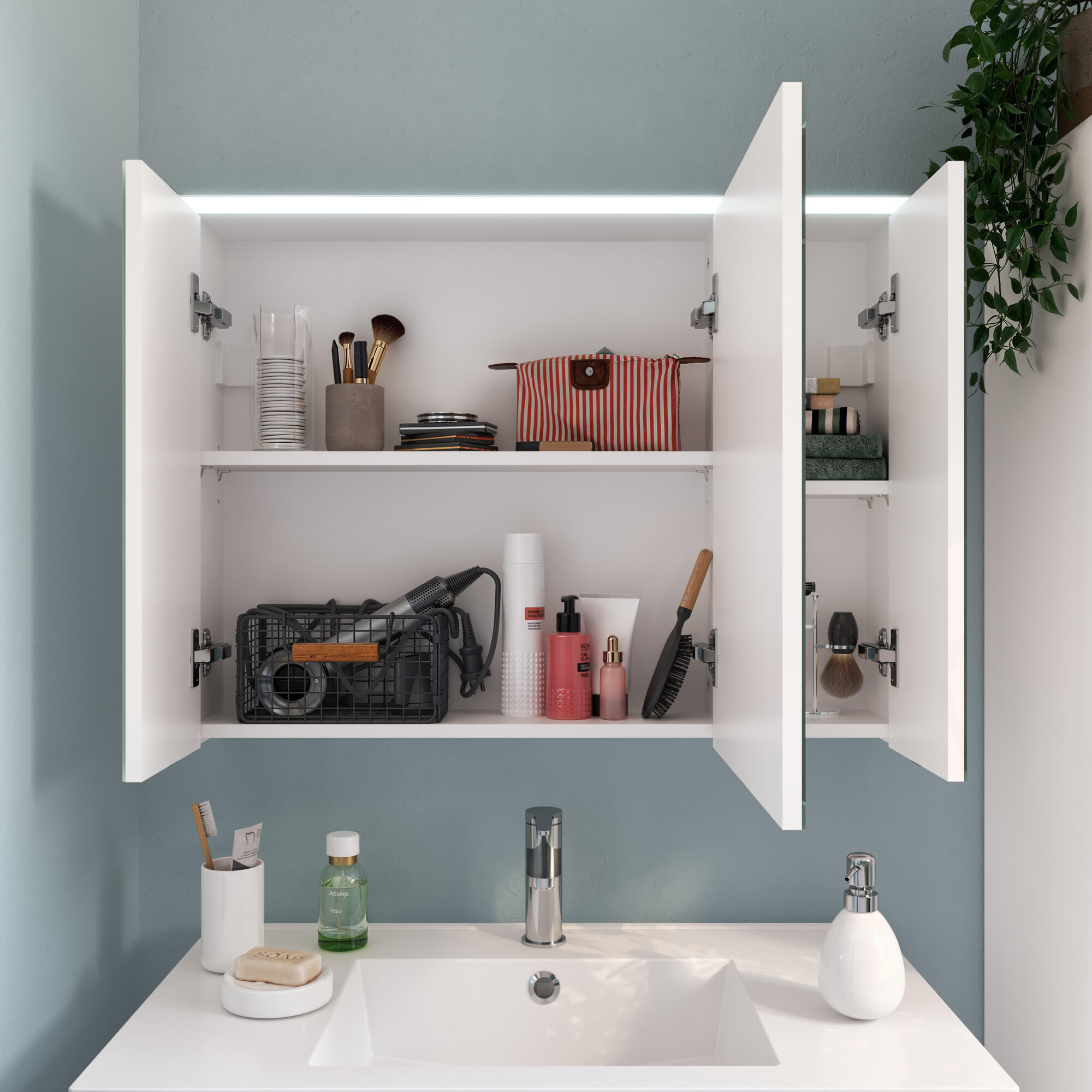 armoire de toilette essential ouverte  - 2