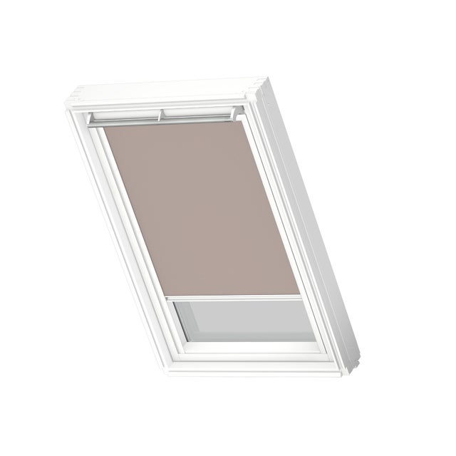 Store fenêtre de toit VELUX occultant manuel taupe clair DKL SK06, cadre Blanc