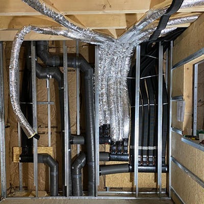 Installation étanche à l'air pluggit gaine rigide s&p