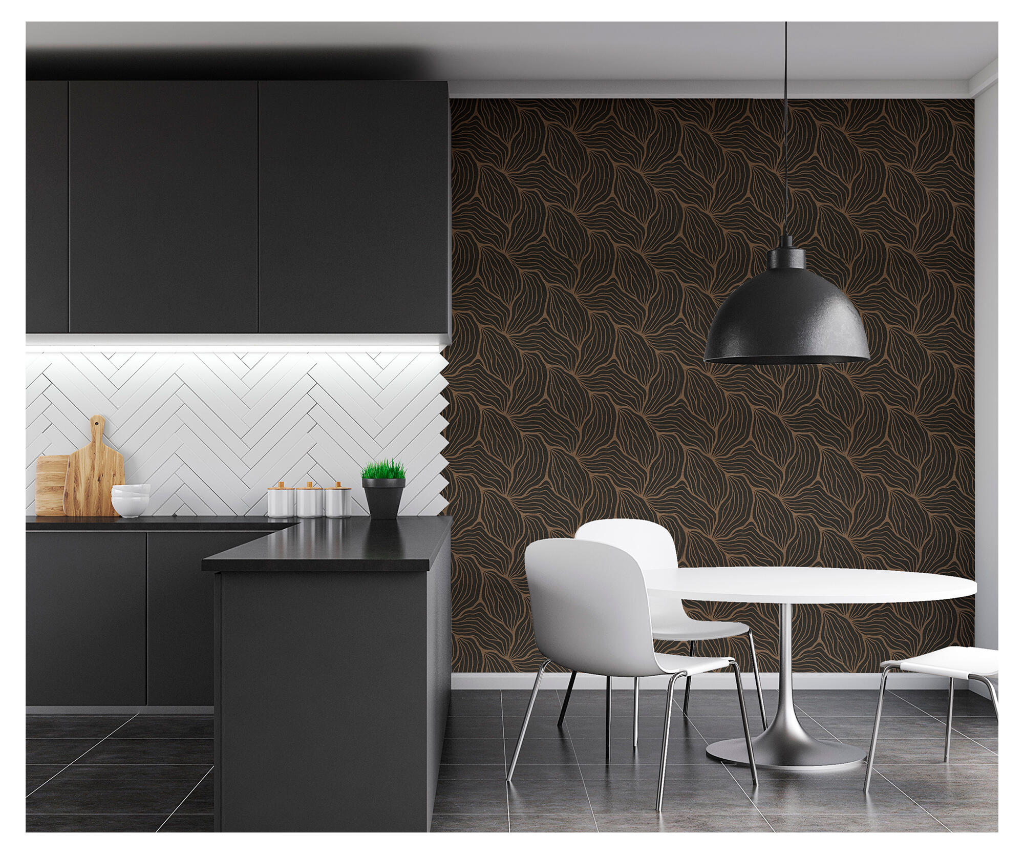 Papel pintado vinilo aplicación cola en pared geométrico geometrico 44340-5 marrón 53cmx10.05m lavable apto para cocinas o baños