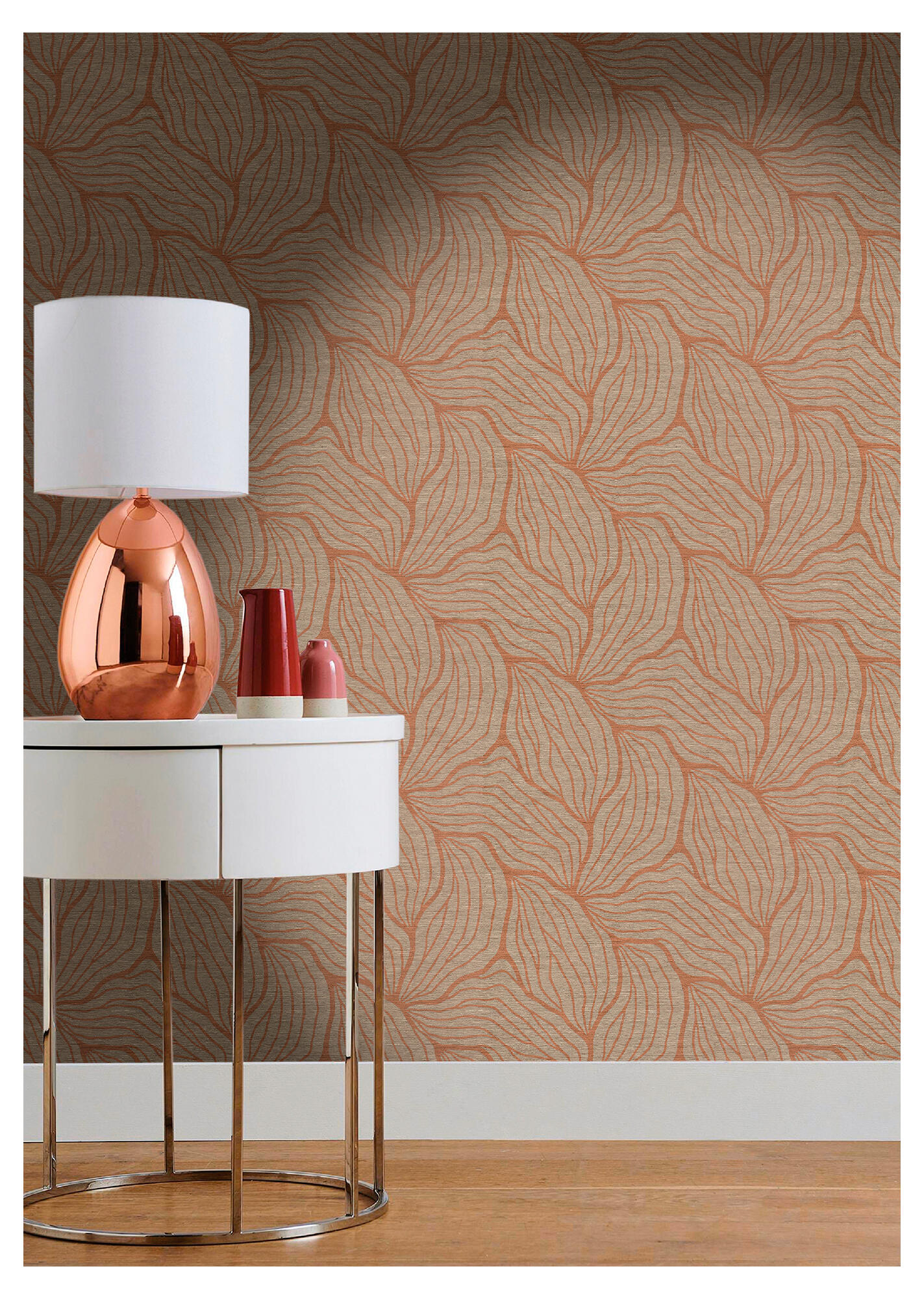 Papel pintado vinilo aplicación cola en pared geométrico geometrico 44340-4 marrón 53cmx10.05m lavable apto para cocinas o baños