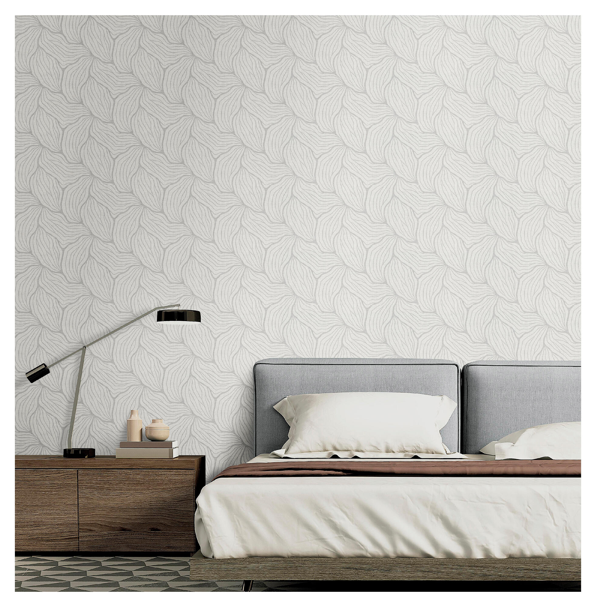 Papel pintado vinilo aplicación cola en pared geométrico geometrico 44340-1 gris 53cmx10.05m lavable apto para cocinas o baños