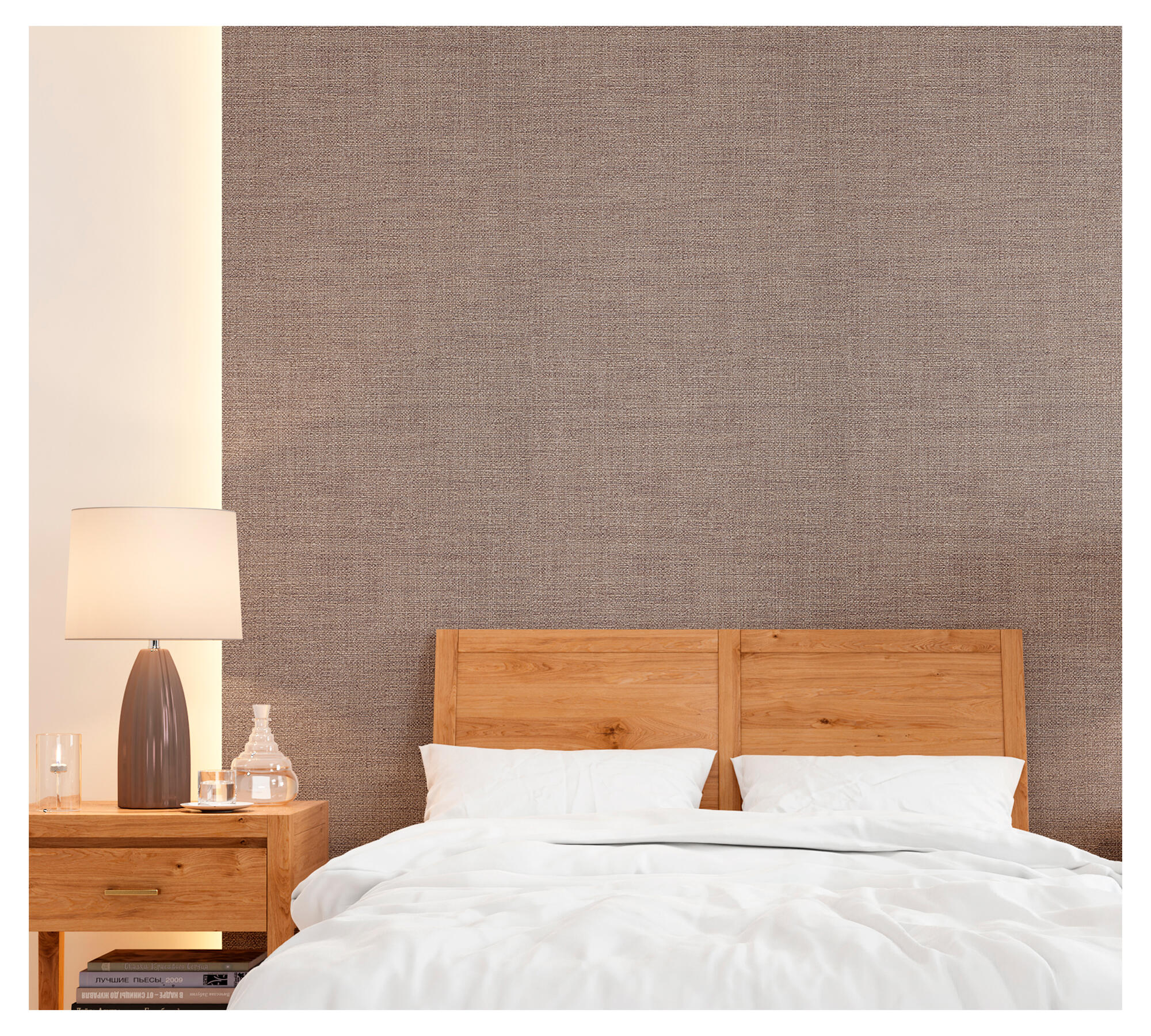 Papel pintado vinilo aplicación cola en pared liso textura 34300-4 marrón 53cmx10.05m lavable apto para cocinas o baños