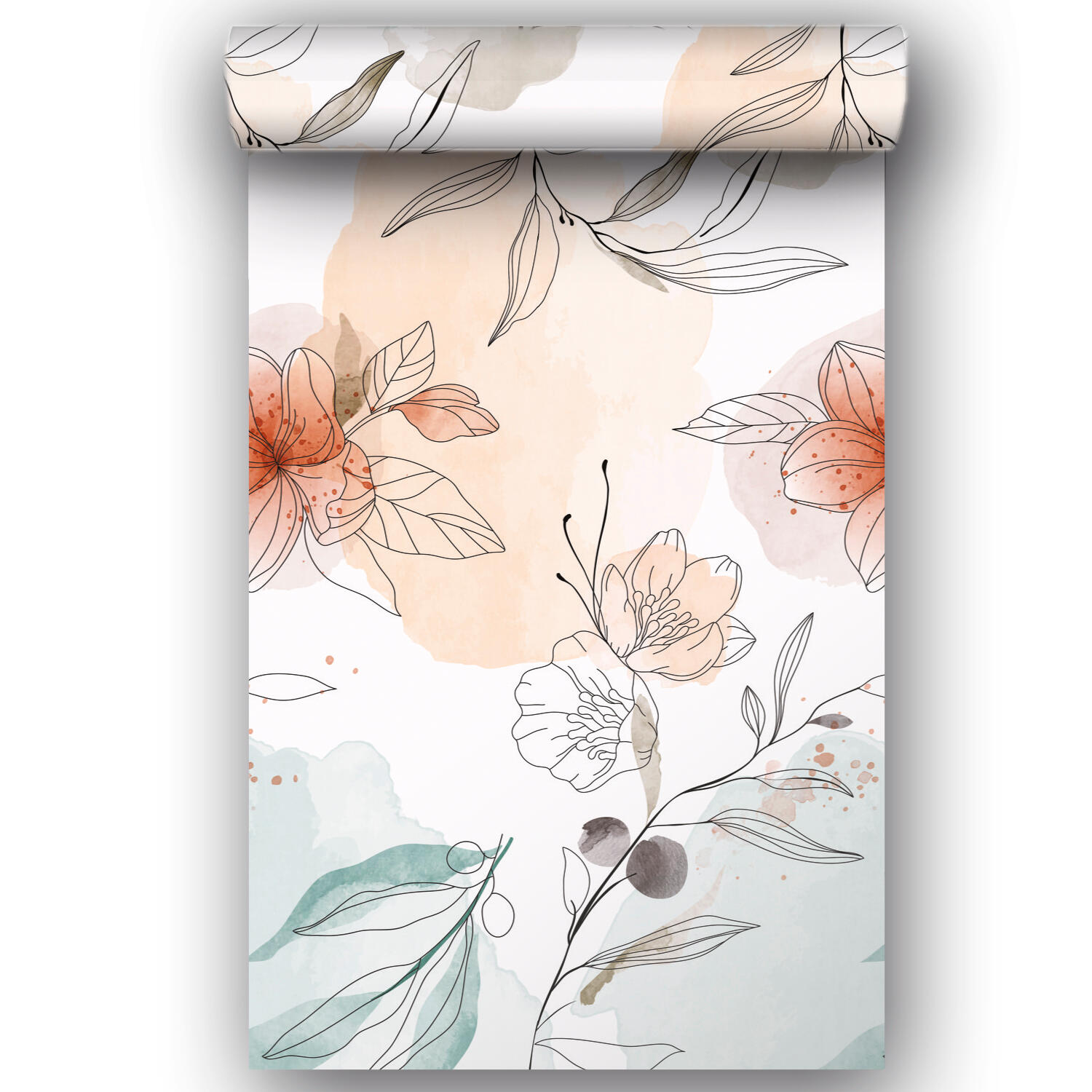 Papier peint panoramique Elegant floral rose l.159 x H.280 cm - 5