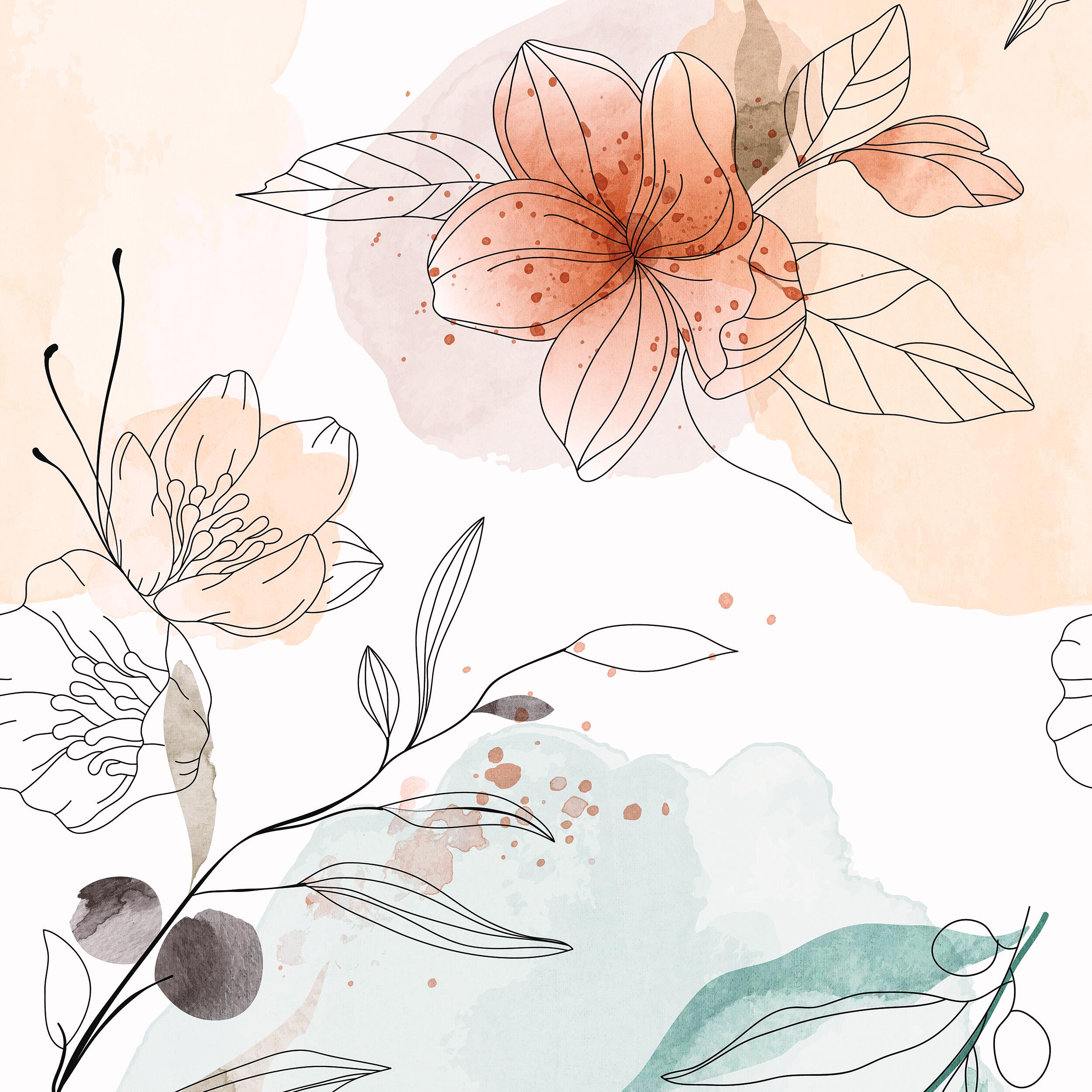 Papier peint panoramique Elegant floral rose l.159 x H.280 cm - 2