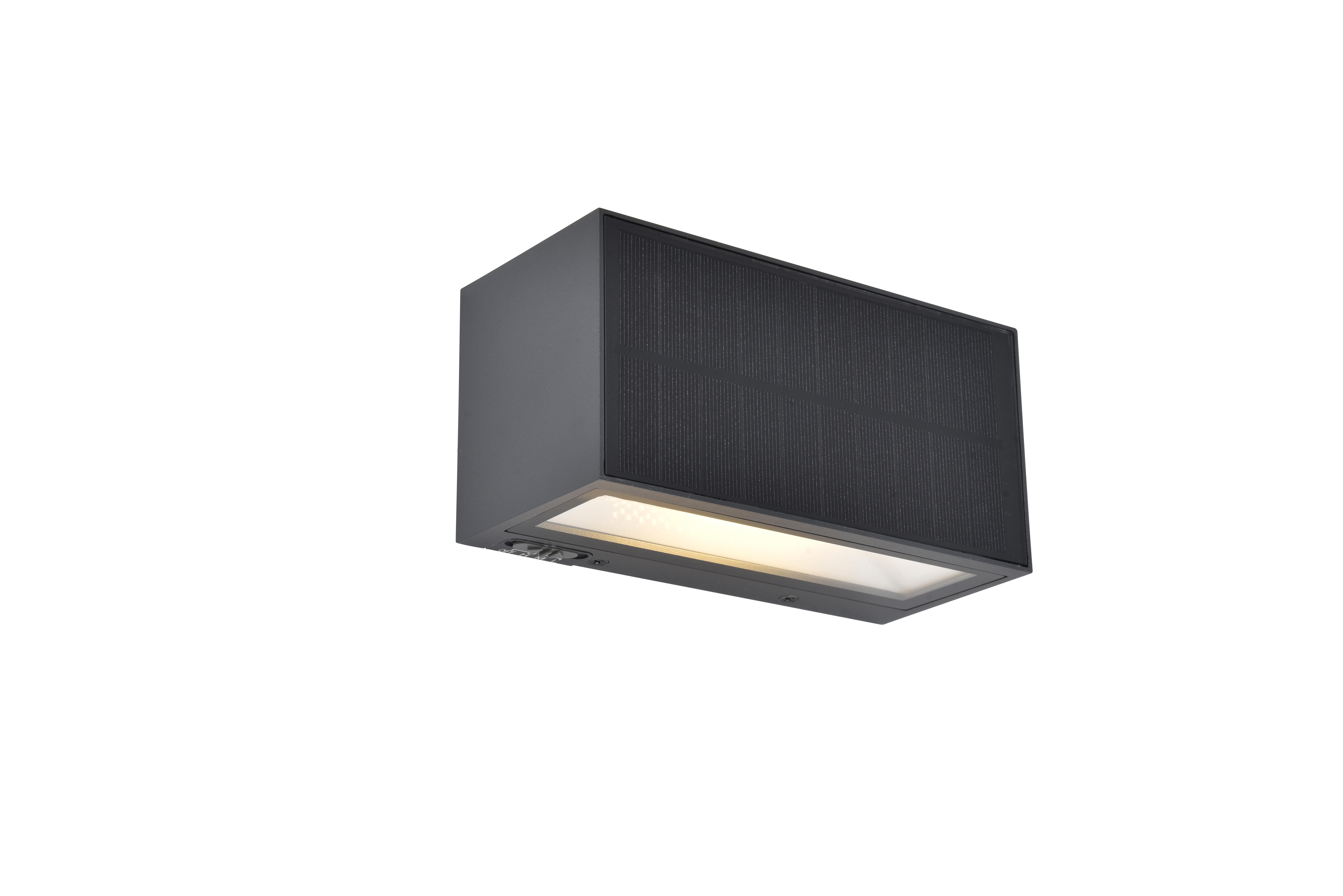 Aplique solar exterior luz led blanco cálido lutec inka aluminio gris ip54