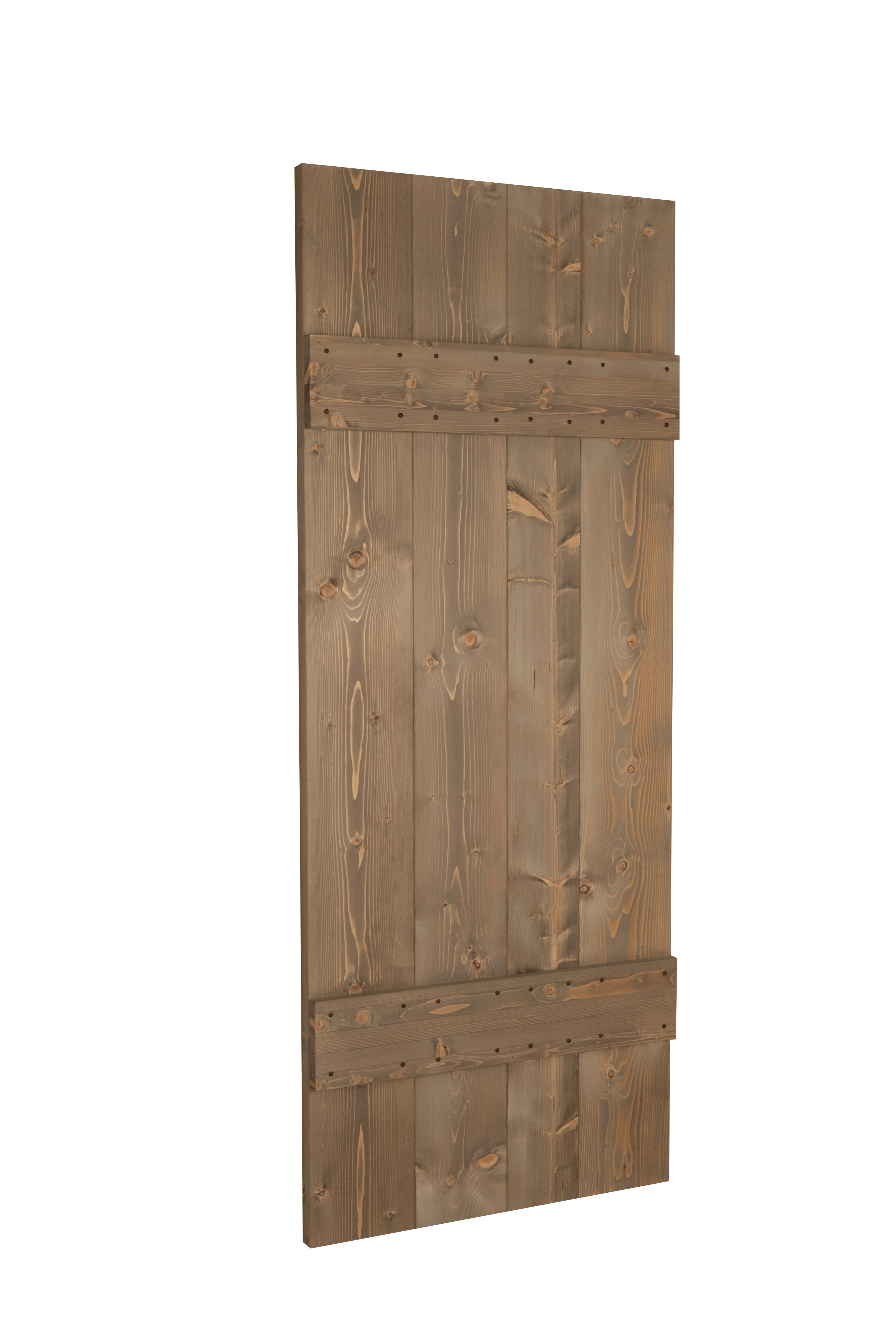 Anta per porta scorrevole Barn Wenge in legno massello wengé, L 86 x H 215 cm spessore 45 mm, apertura reversibile - 4
