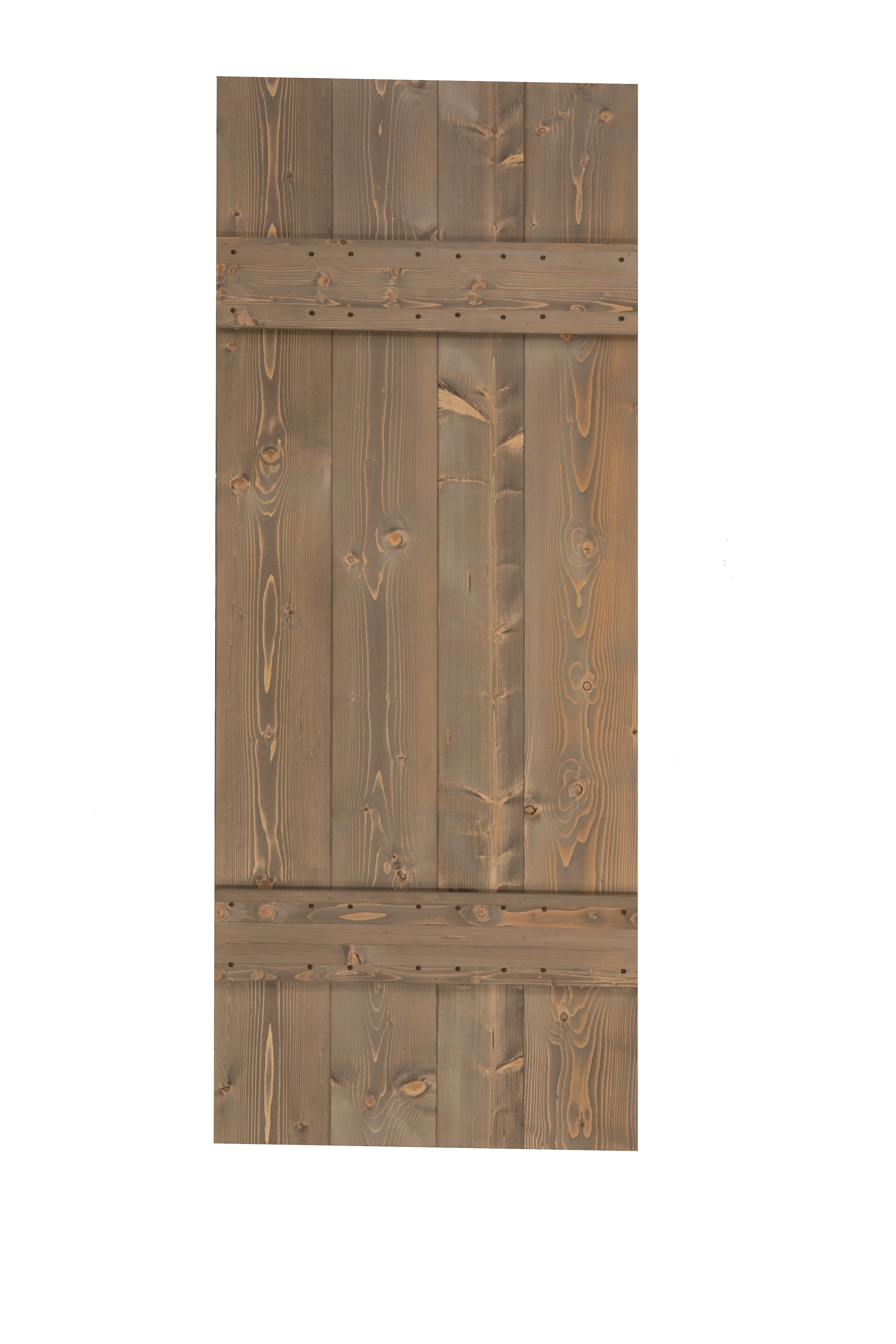 Anta per porta scorrevole Barn Wenge in legno massello wengé, L 86 x H 215 cm spessore 45 mm, apertura reversibile - 3
