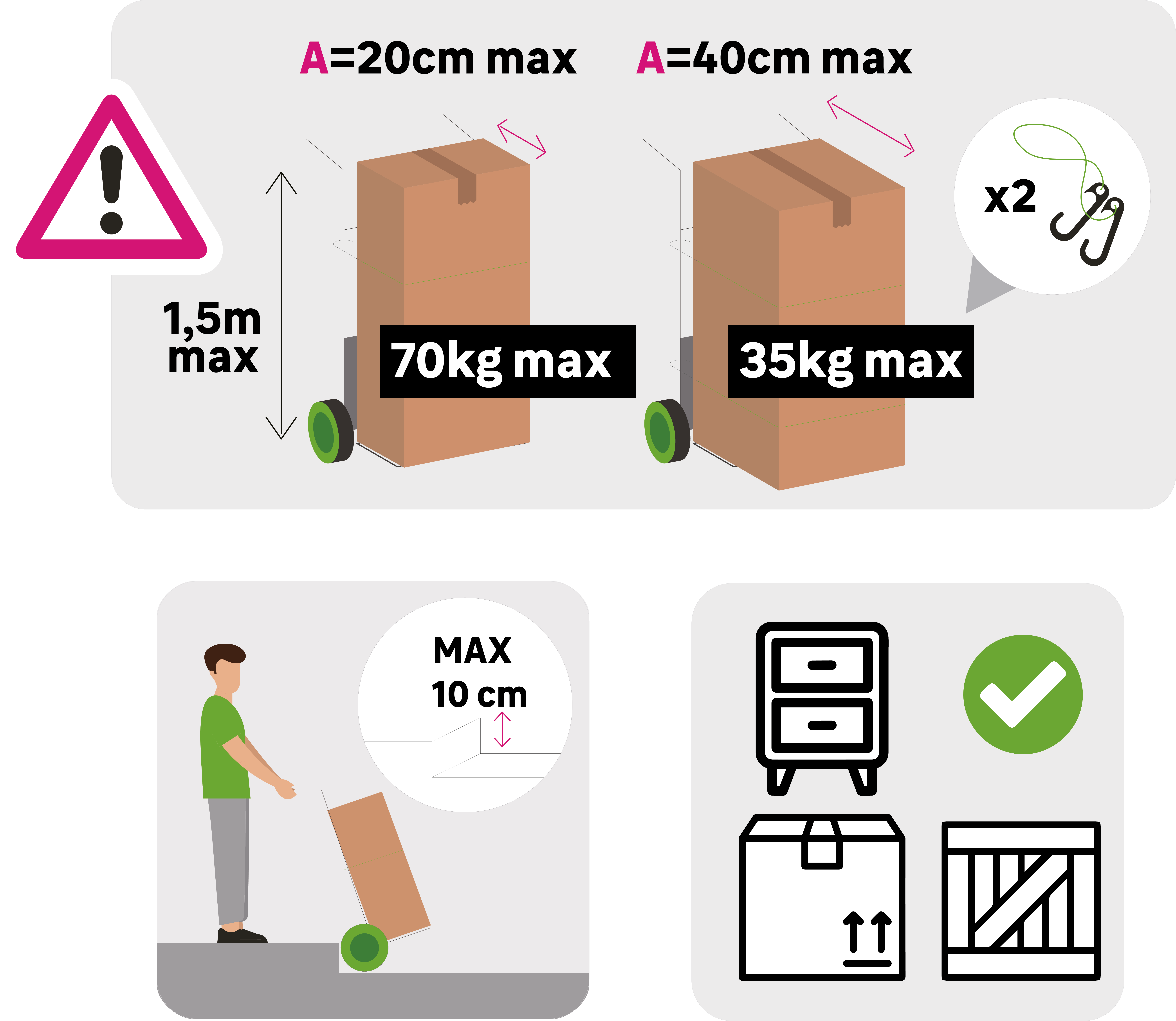 Carro de transporte dobrável alumínio 70 kg Standers - 10