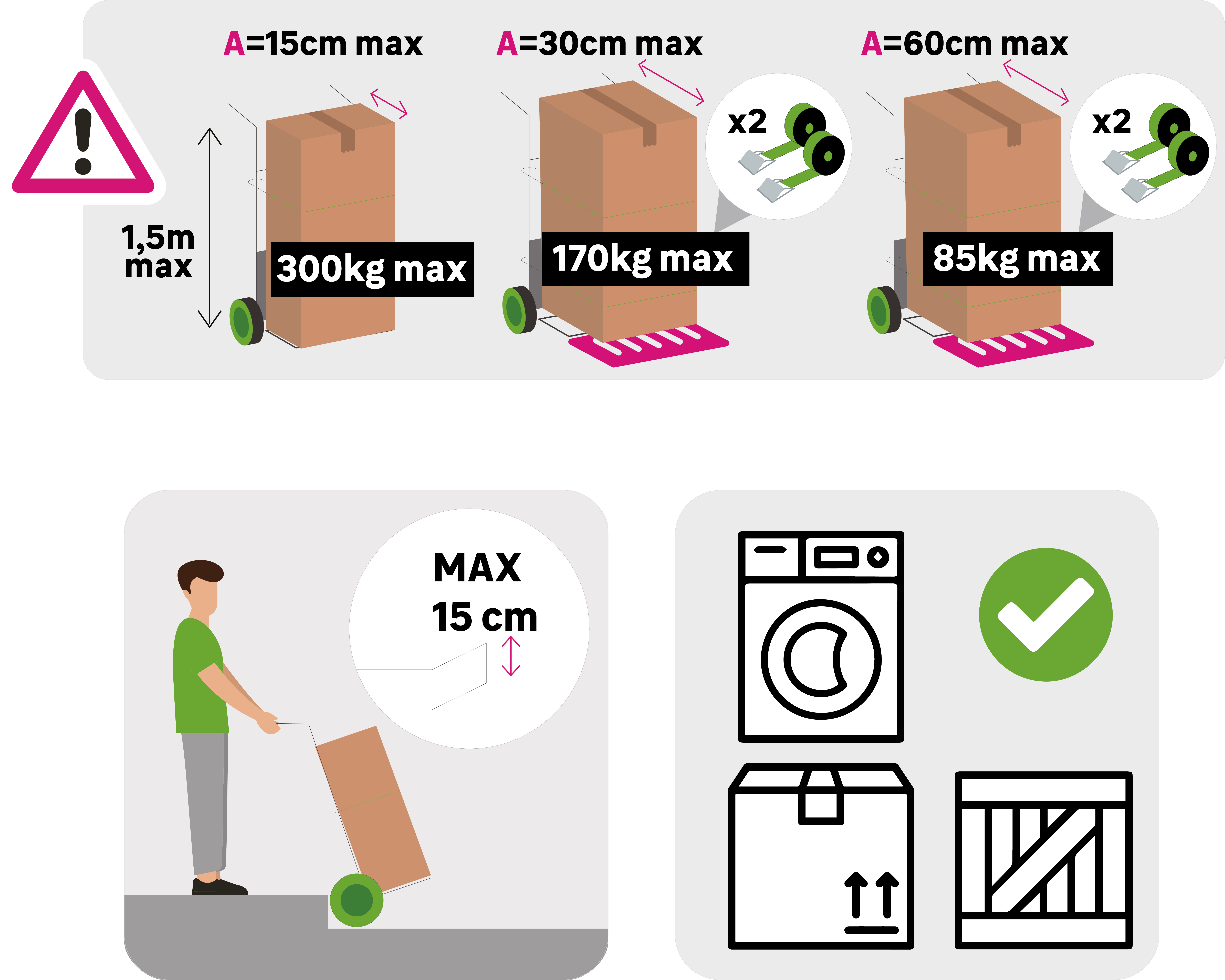 Diable rigide STANDERS, charge garantie 300 kg - 7