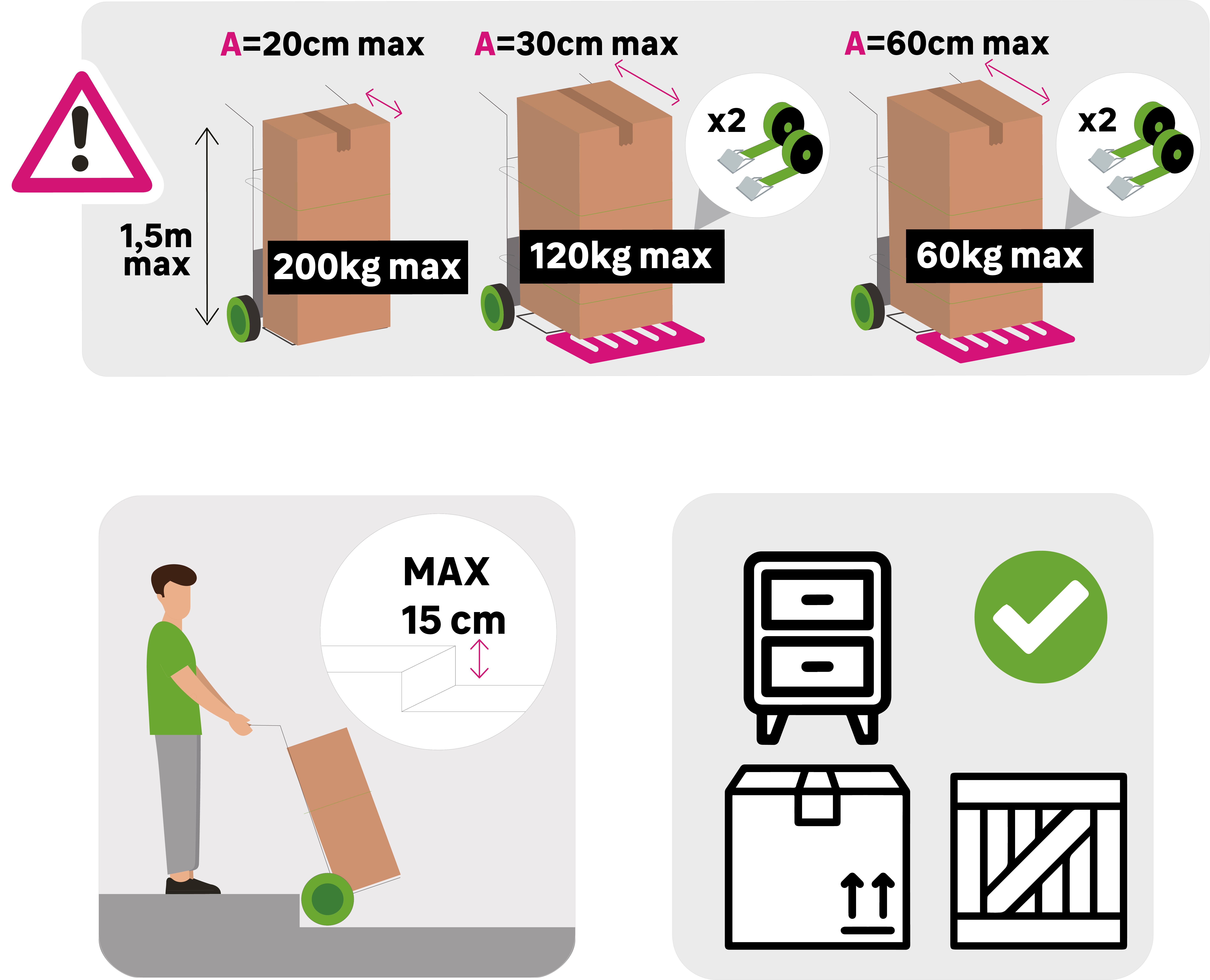 Diable rigide STANDERS, charge garantie 200 kg - 6