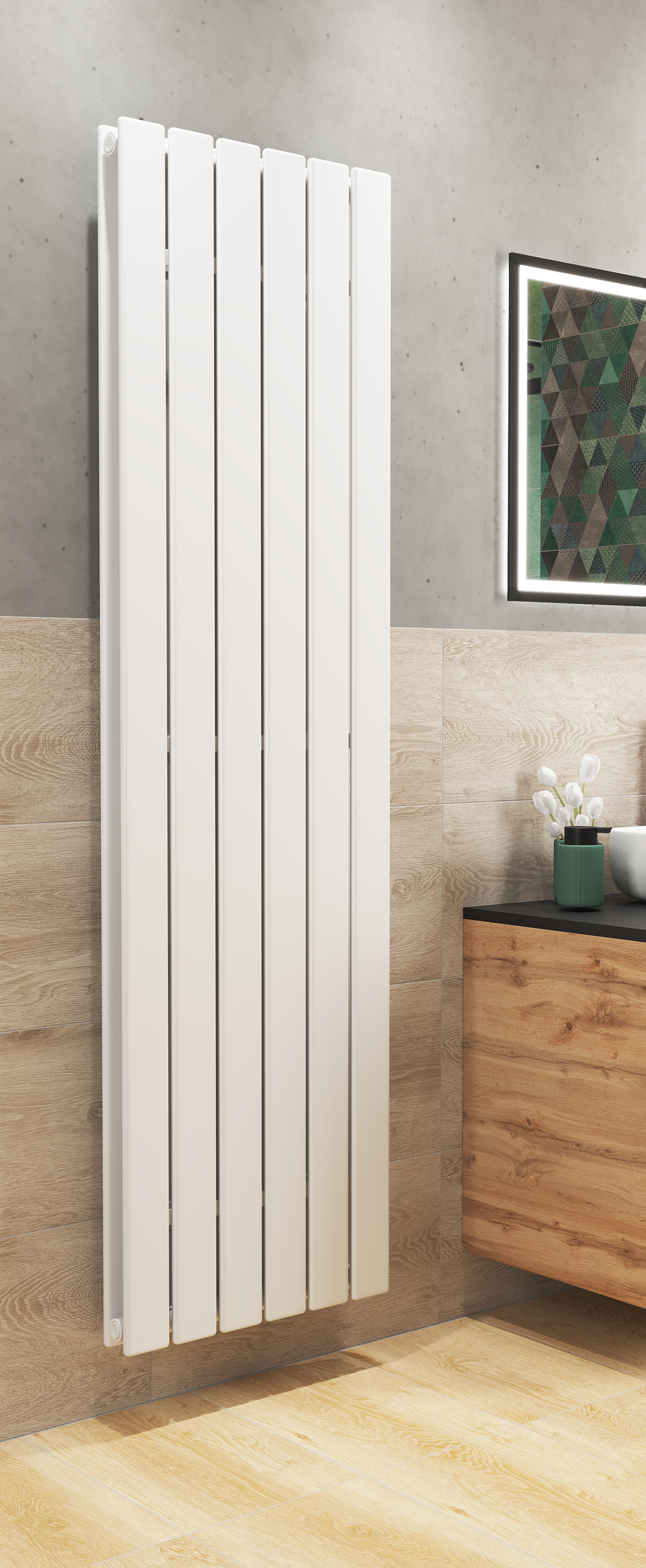 Grzejnik VERTICAL 180x52 cm Biały ZDC 1452W Roz 5cm 4 Bar EQUATION - 2