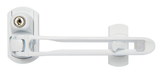 Entrebâilleur de porte zamak blanc, SOCONA Vigilok - ul6