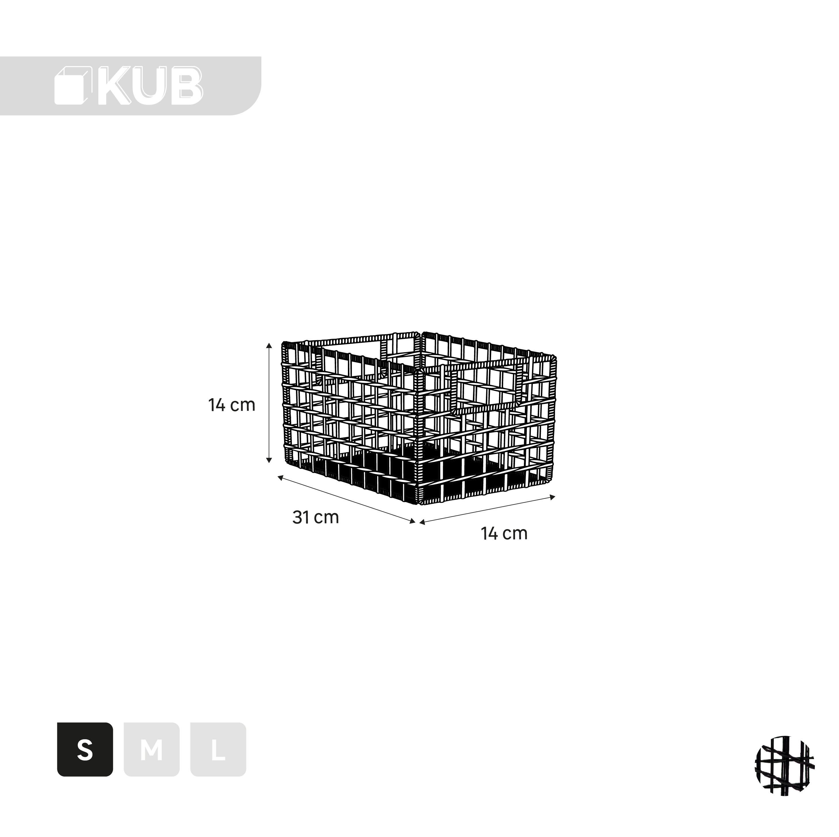 Panier SPACEO Kub Rotin noir H.14 x l.31 x P.14 cm - 3