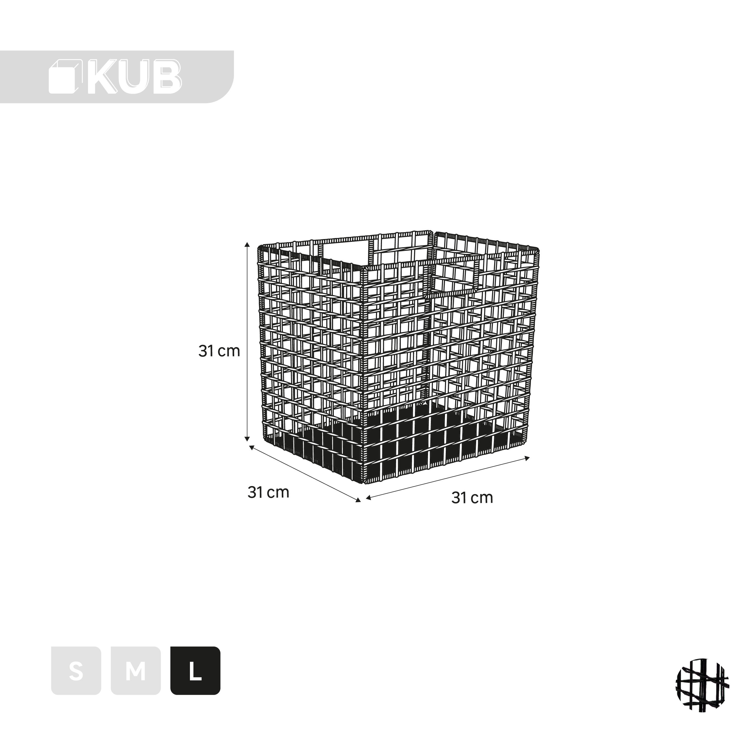 Cesto L rattan preto 31x31x31 cm Spaceo Kub - 6