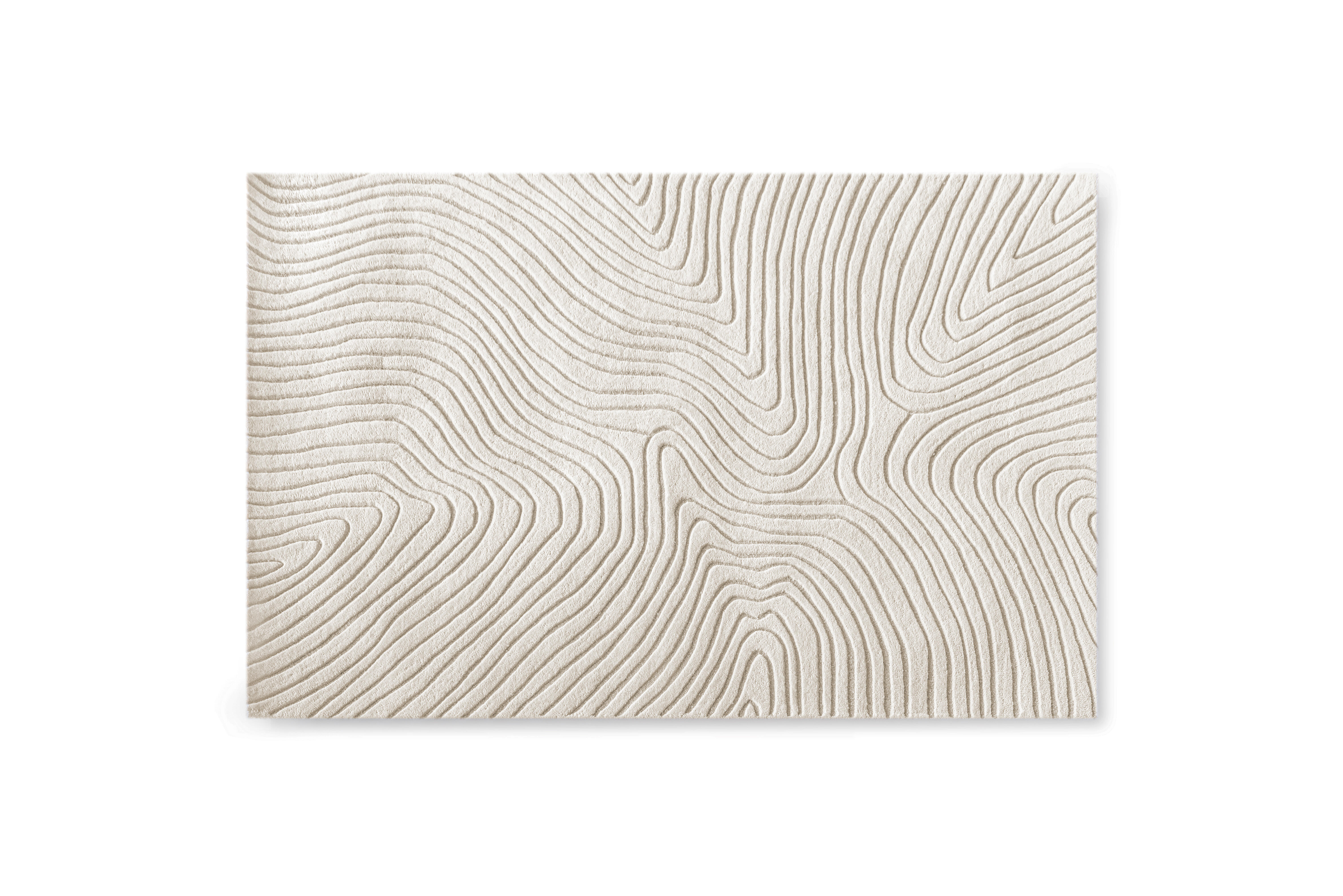 Alfombra lana curvas beige 120x170cm