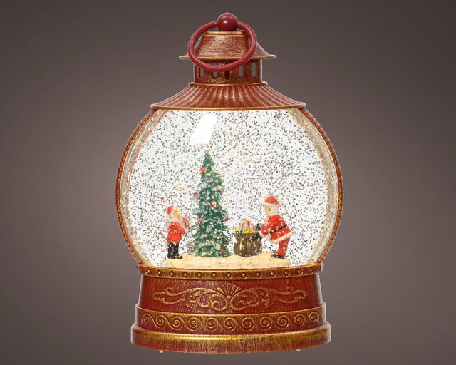 BOULE NEIGE P NOEL H25.5CM LED BLC CHAUD