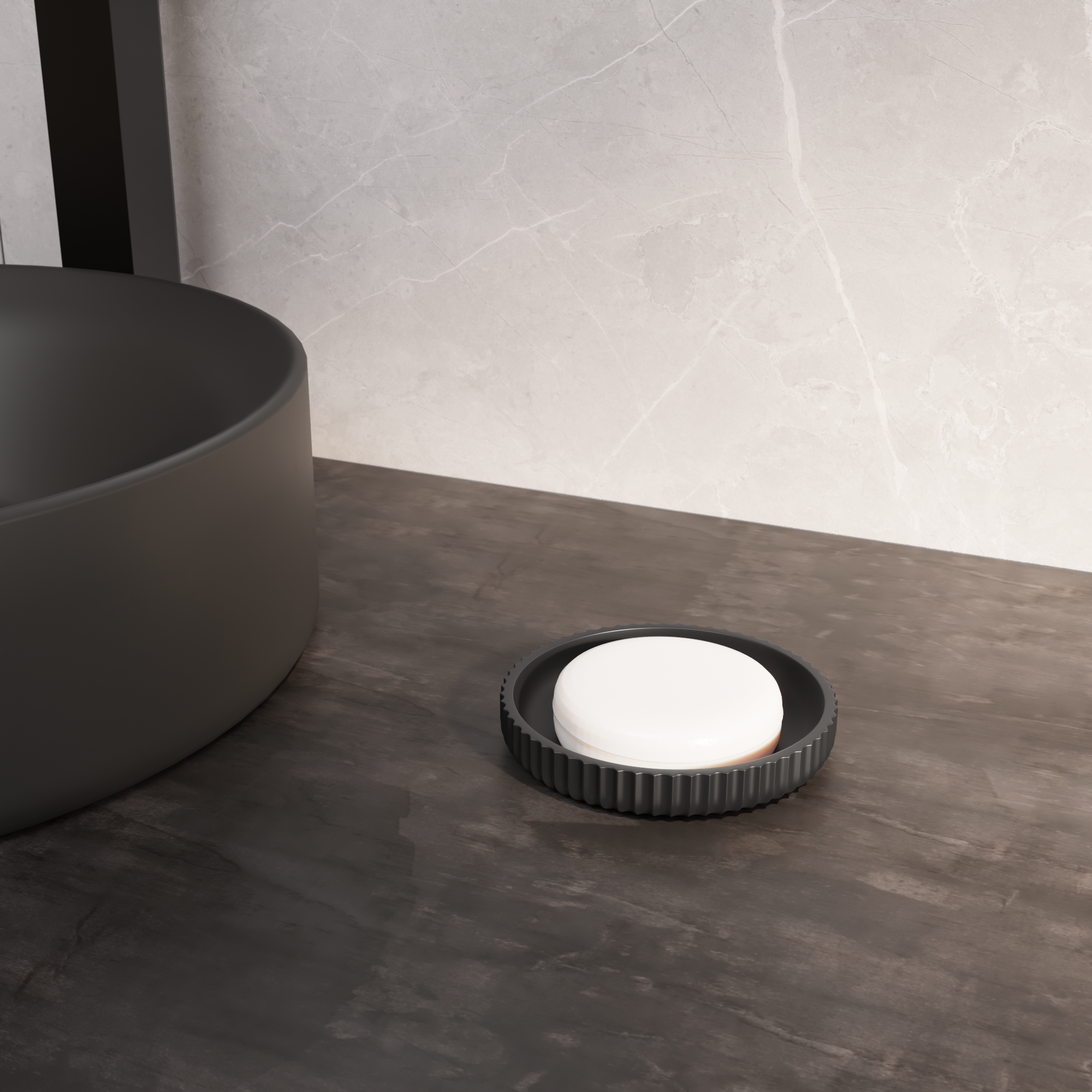 Portacepillos negro de resina - 6