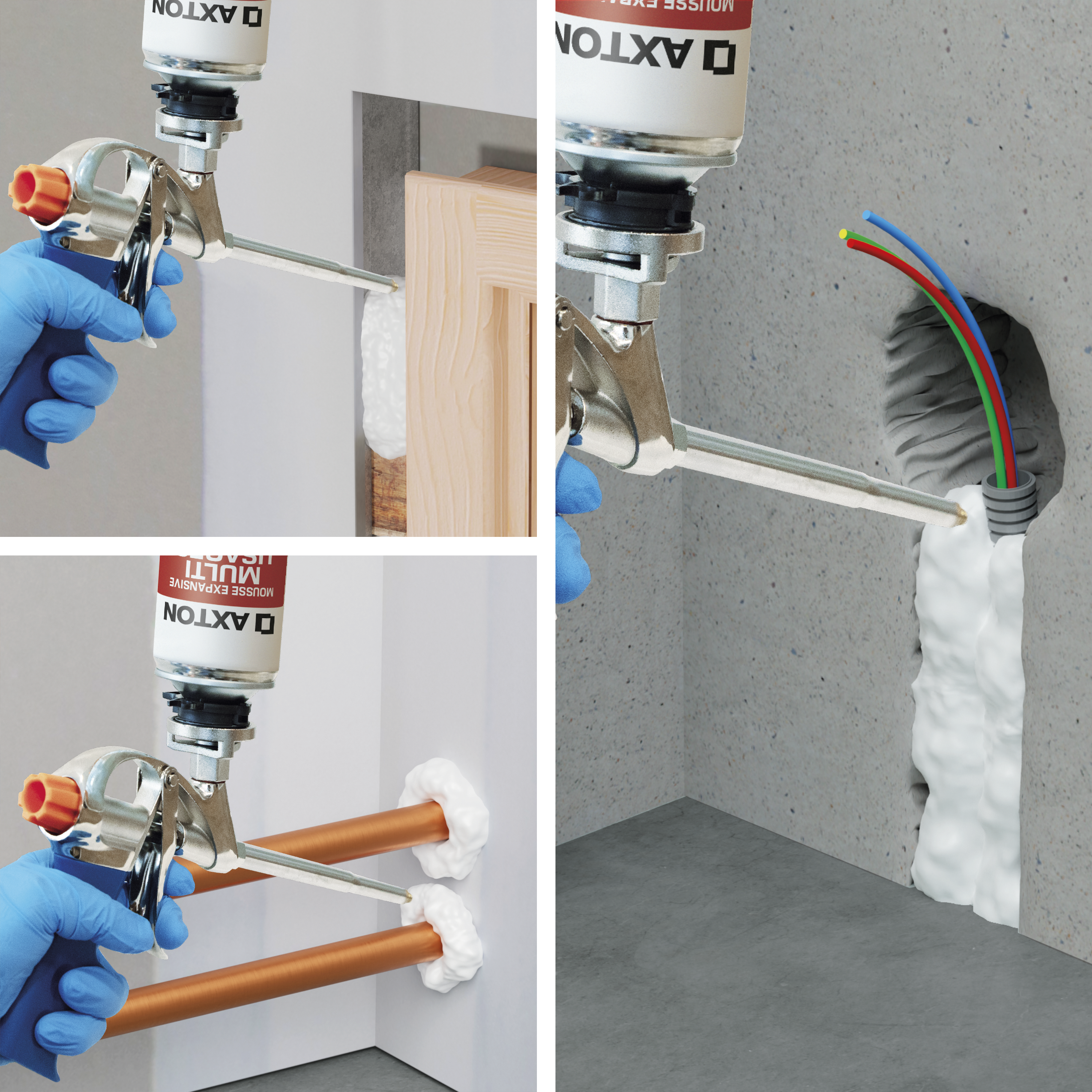 Espuma de poliuretano multiusos Axton, espuma expansiva profissional para aplicação em spray. - 2