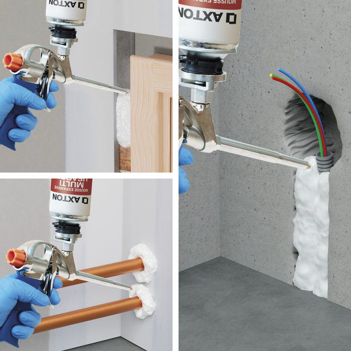 Espuma de poliuretano multiusos Axton, espuma expansiva profissional para aplicação em spray.