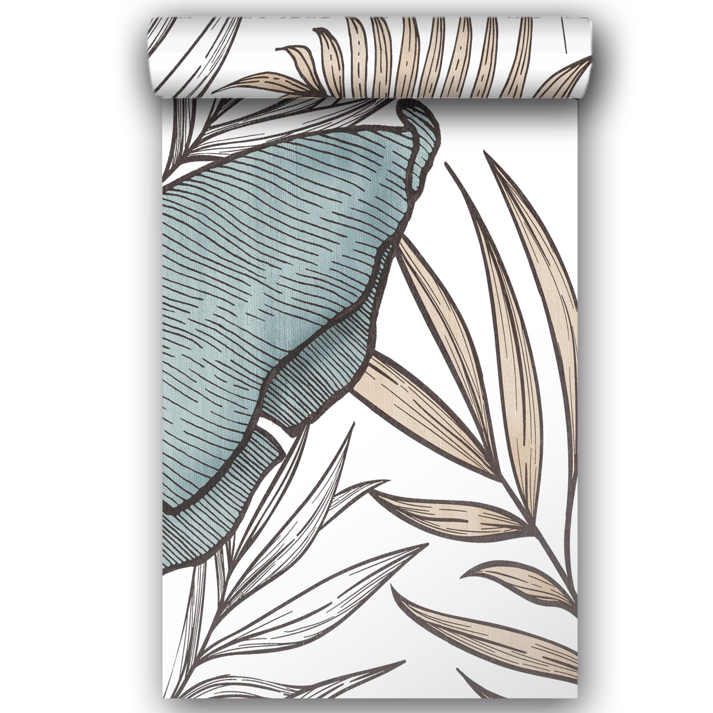 Papier peint panoramique Feuille Calobra taupe l.159 x H.280 cm - 5