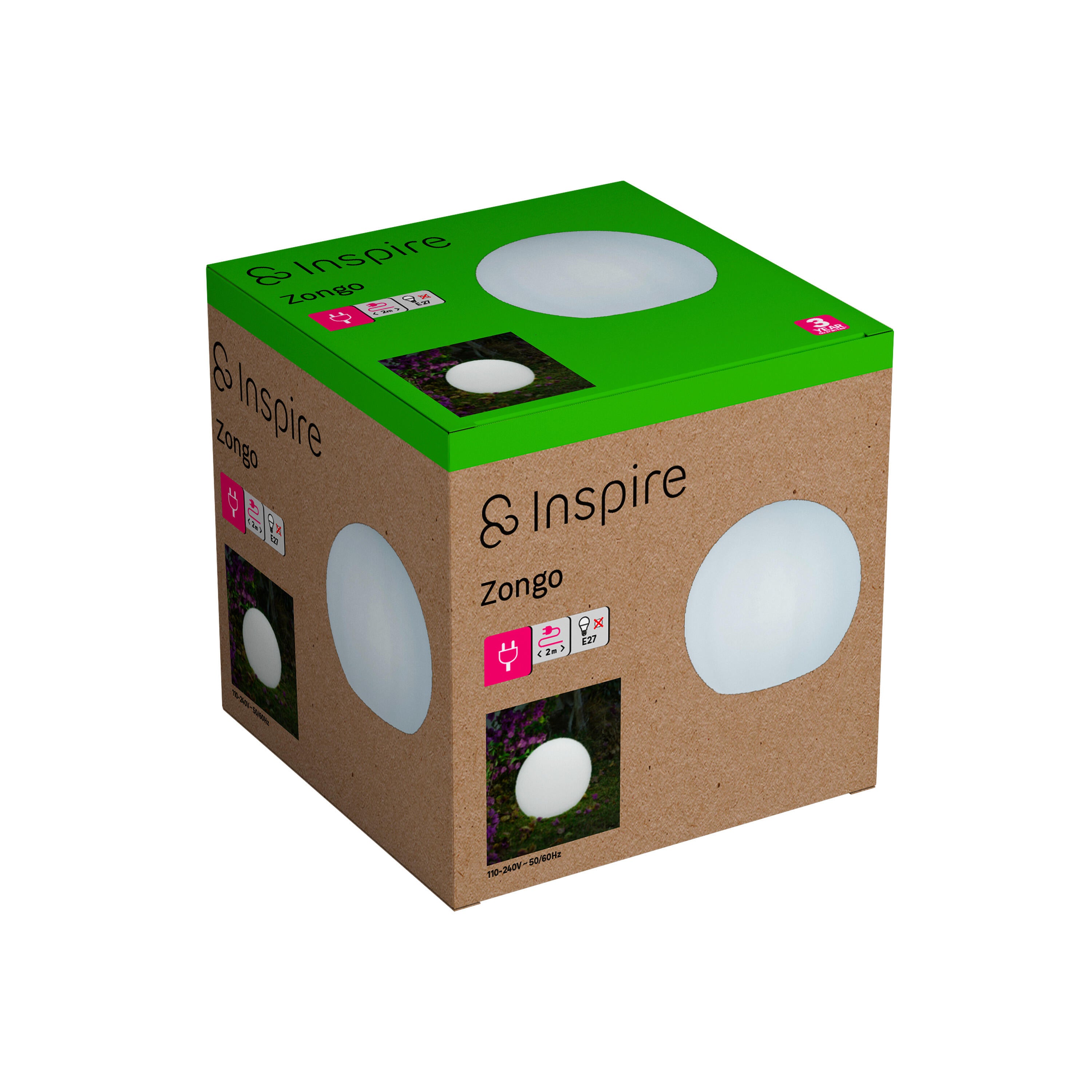 Boule lumineuse extérieure D.20 cm Zongo E27 blanc INSPIRE - 8