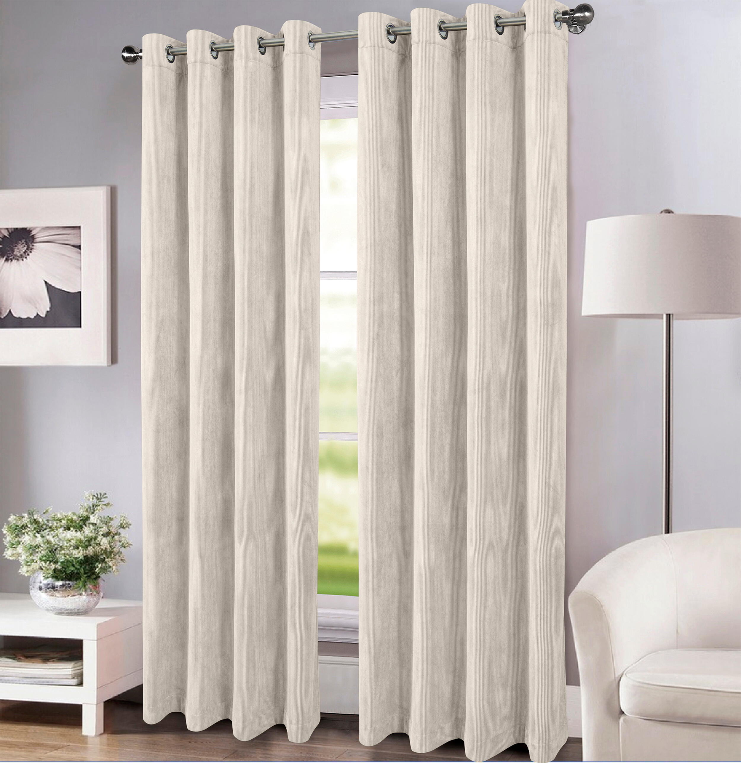 Rideau tamisant thermique, Glasgow, beige H.260 x l.140 cm - 2