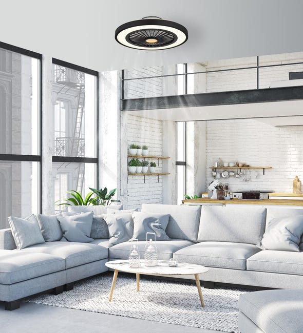 Leroymerlin Ventilatore da soffitto BLIZZAK nero Ø 54 cm dimmerabile IP20