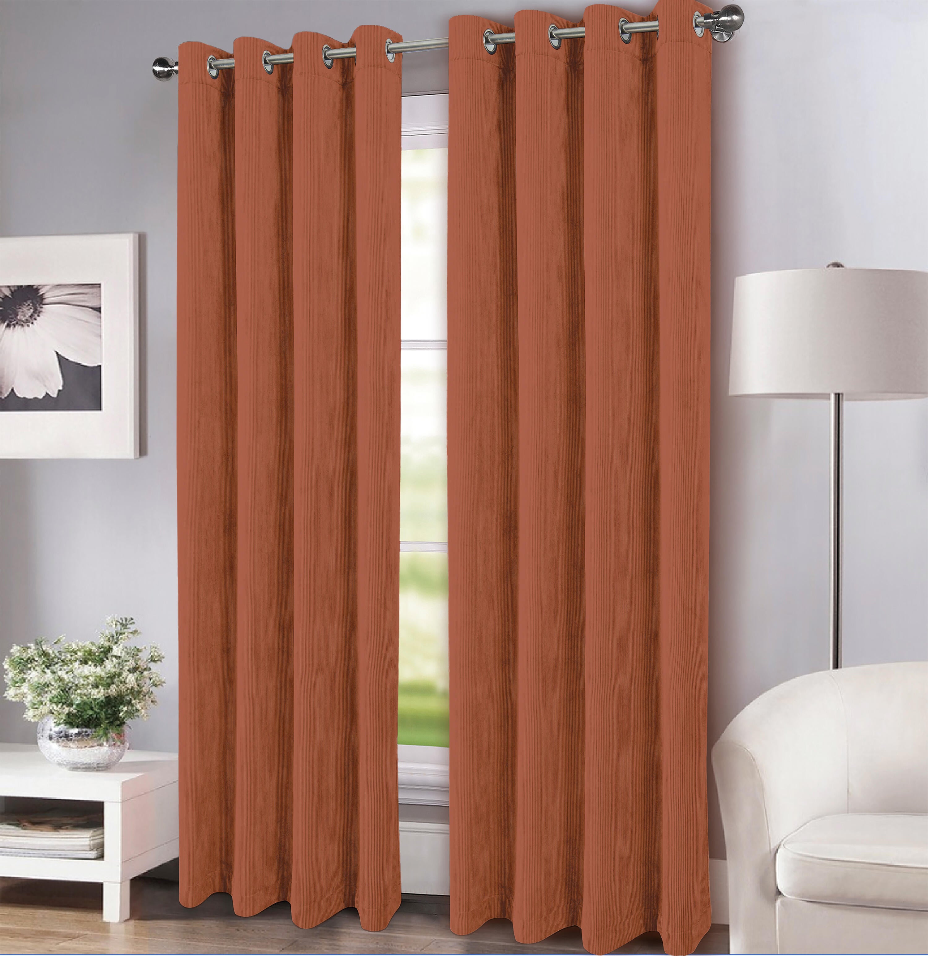 Rideau occultant, Glasgow, terracotta H.260 x l.140 cm - 2