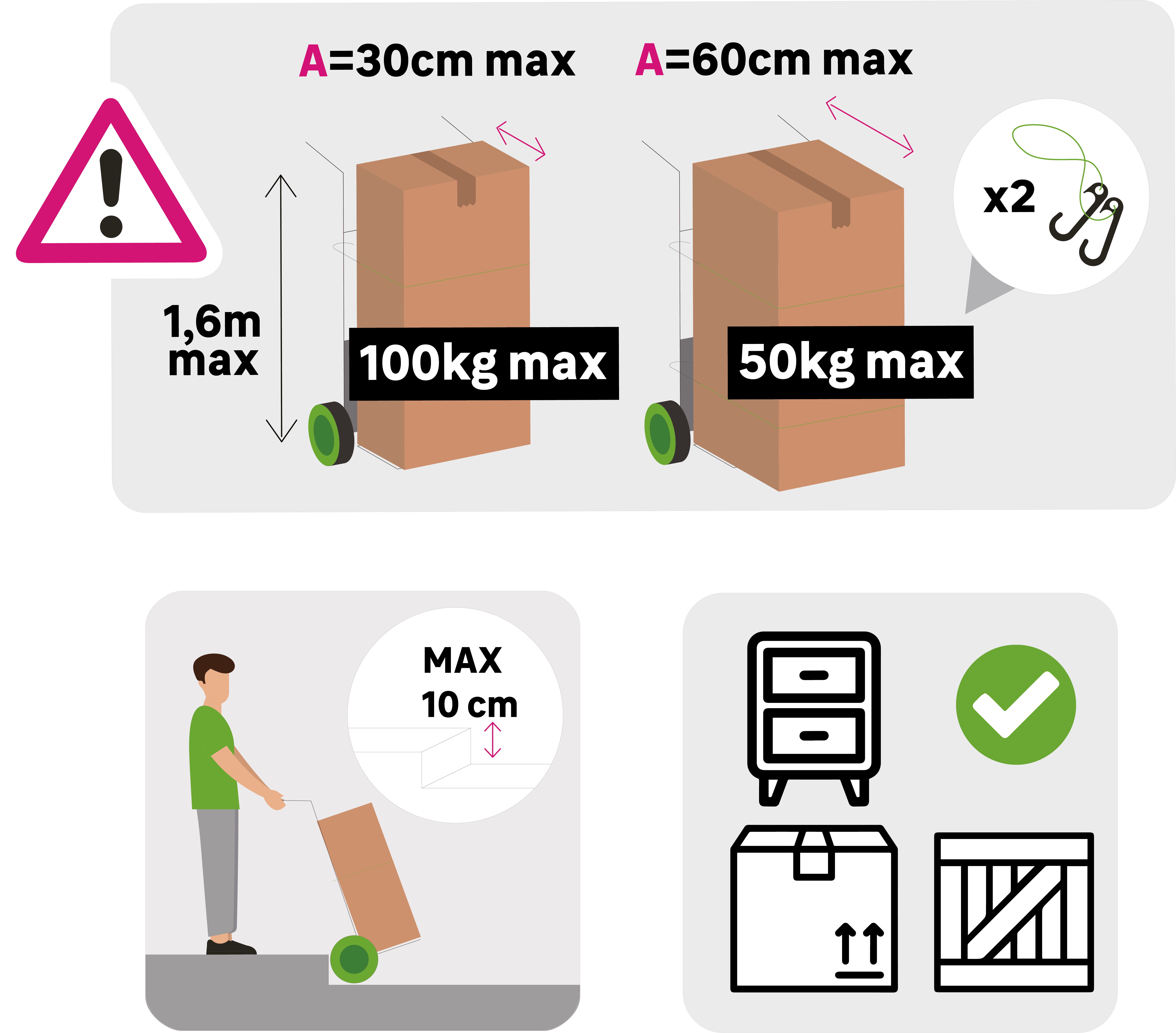 Wózek transportowy składany max. obciążenie 100 kg aluminiowy Standers - 25