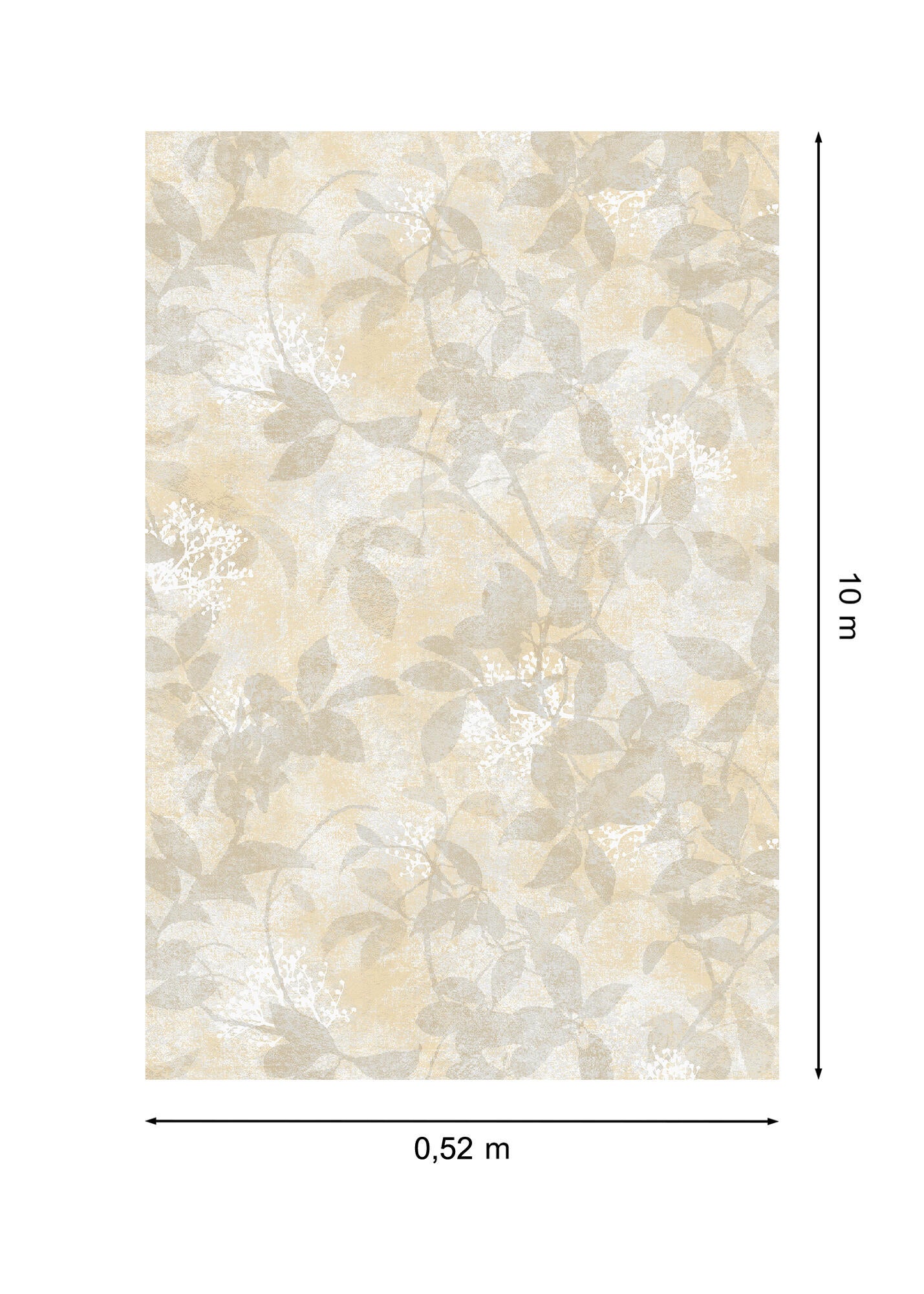 Papel pintado TNT aplicación cola en pared Naturaleza Hojas 2921 beige  VINELUS 52cmx10m lavable apto para cocinas o baños - 4