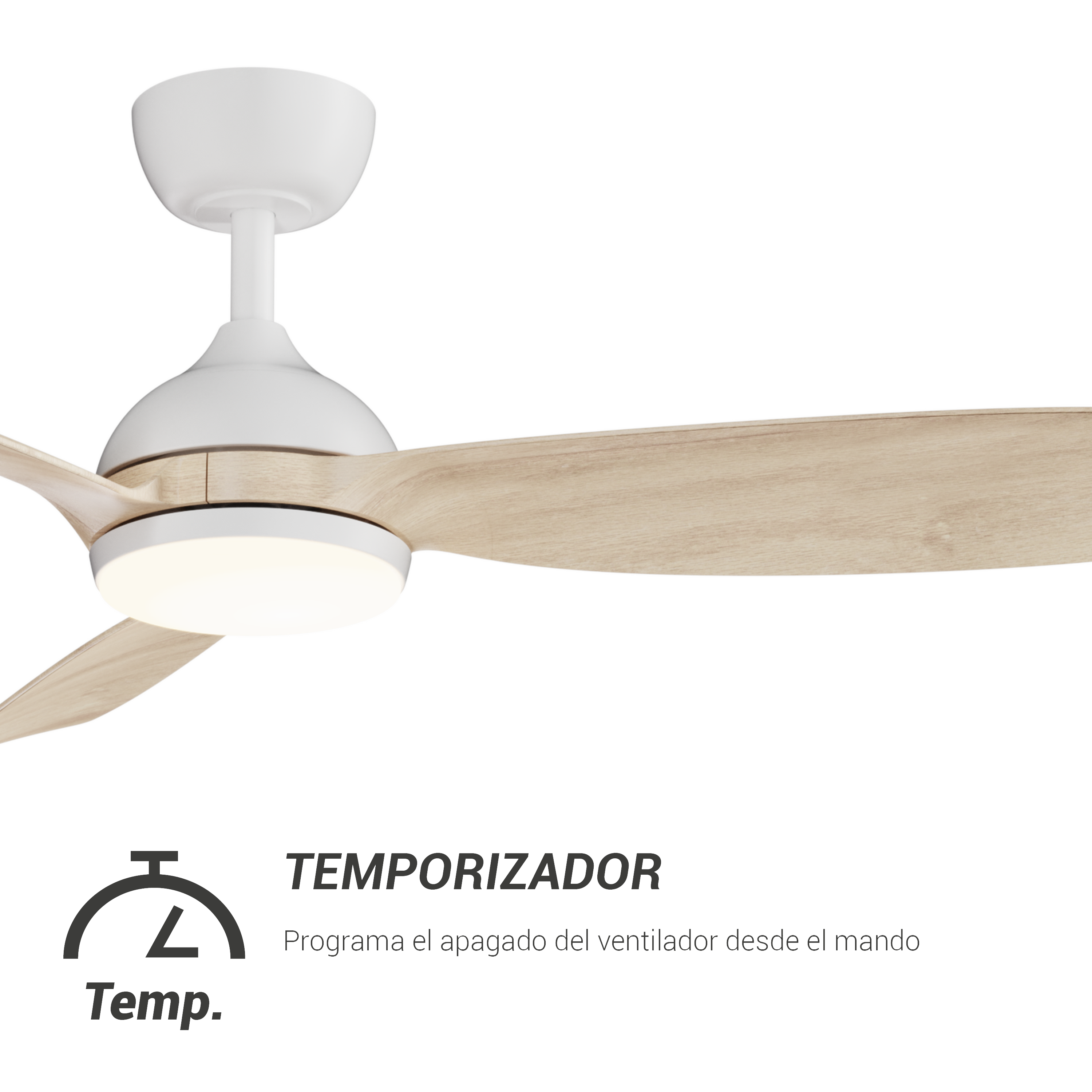 Ventilador de techo con luz silencioso DC 31W con mando ø110 cm Sunset SULION blanco luz CCT 3 aspas| 6 velocidades| modo verano/invierno| recomendado de 13 a 20m² - 8