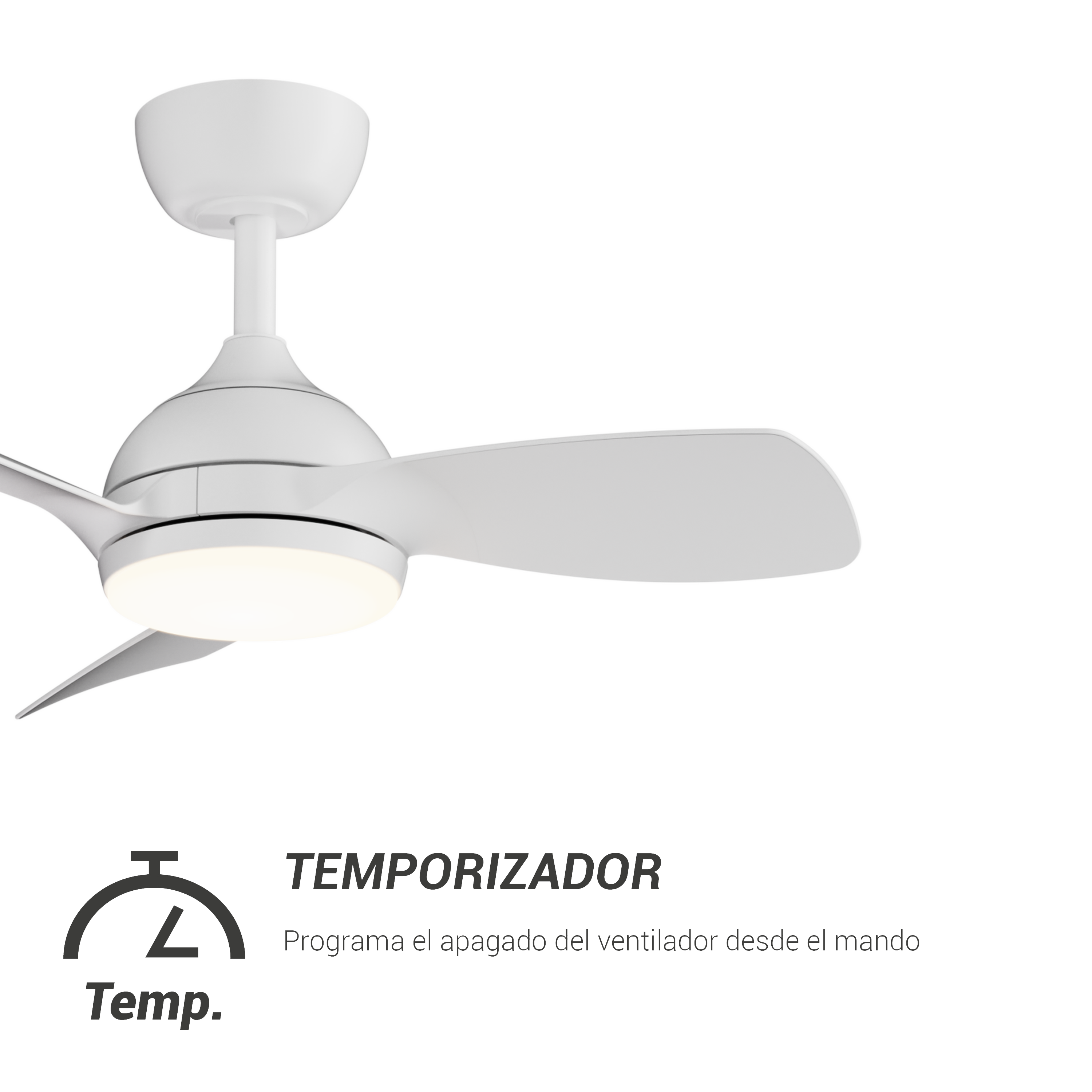 Ventilador de techo con luz silencioso DC 25W con mando ø75 cm Sunset Wifi SULION blanco luz CCT 3 aspas| 6 velocidades| modo verano/invierno| recomendado para <13m² - 6