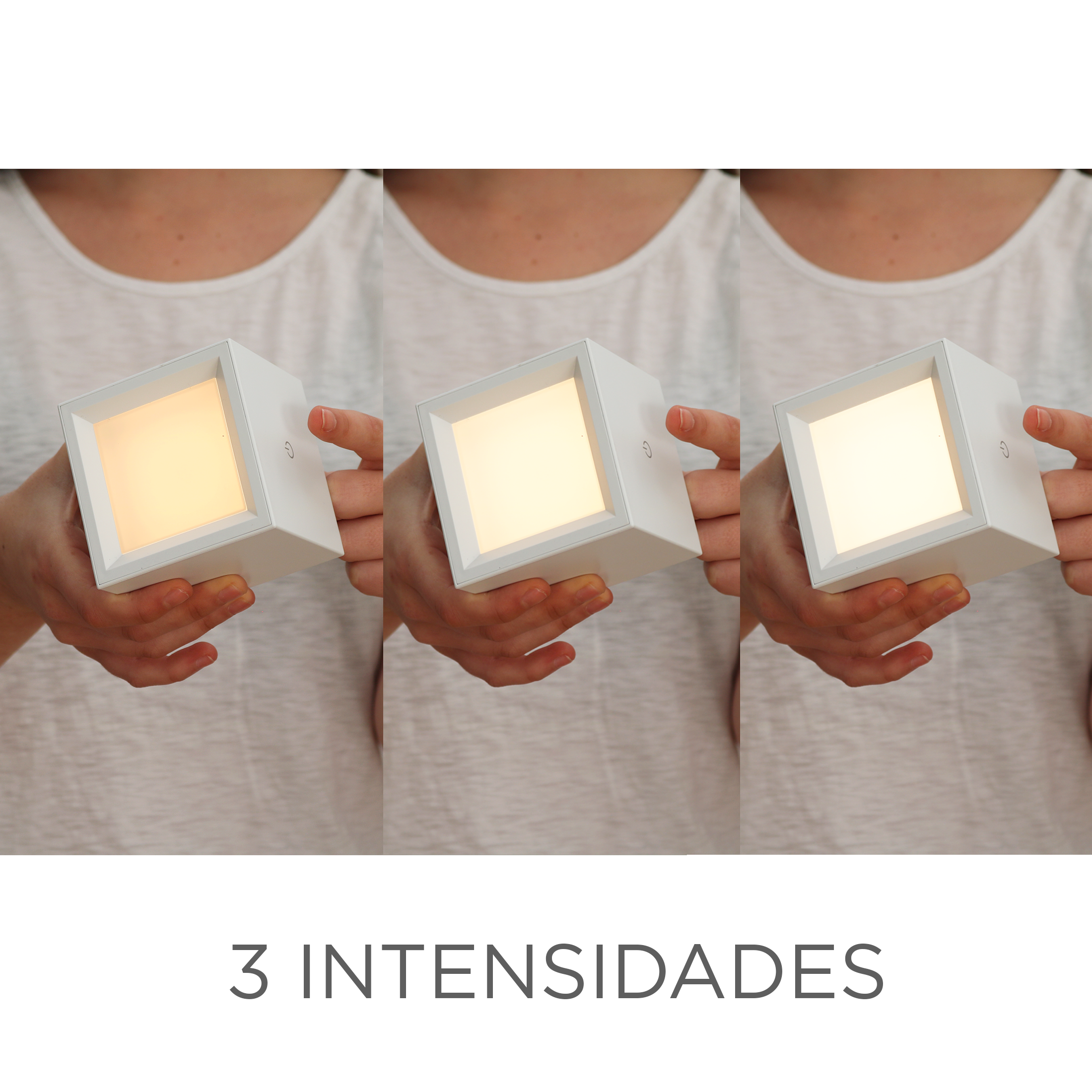 Aplique sin cables Box 8 rectangular blanco intensidad regulab 300lm recargable - 10