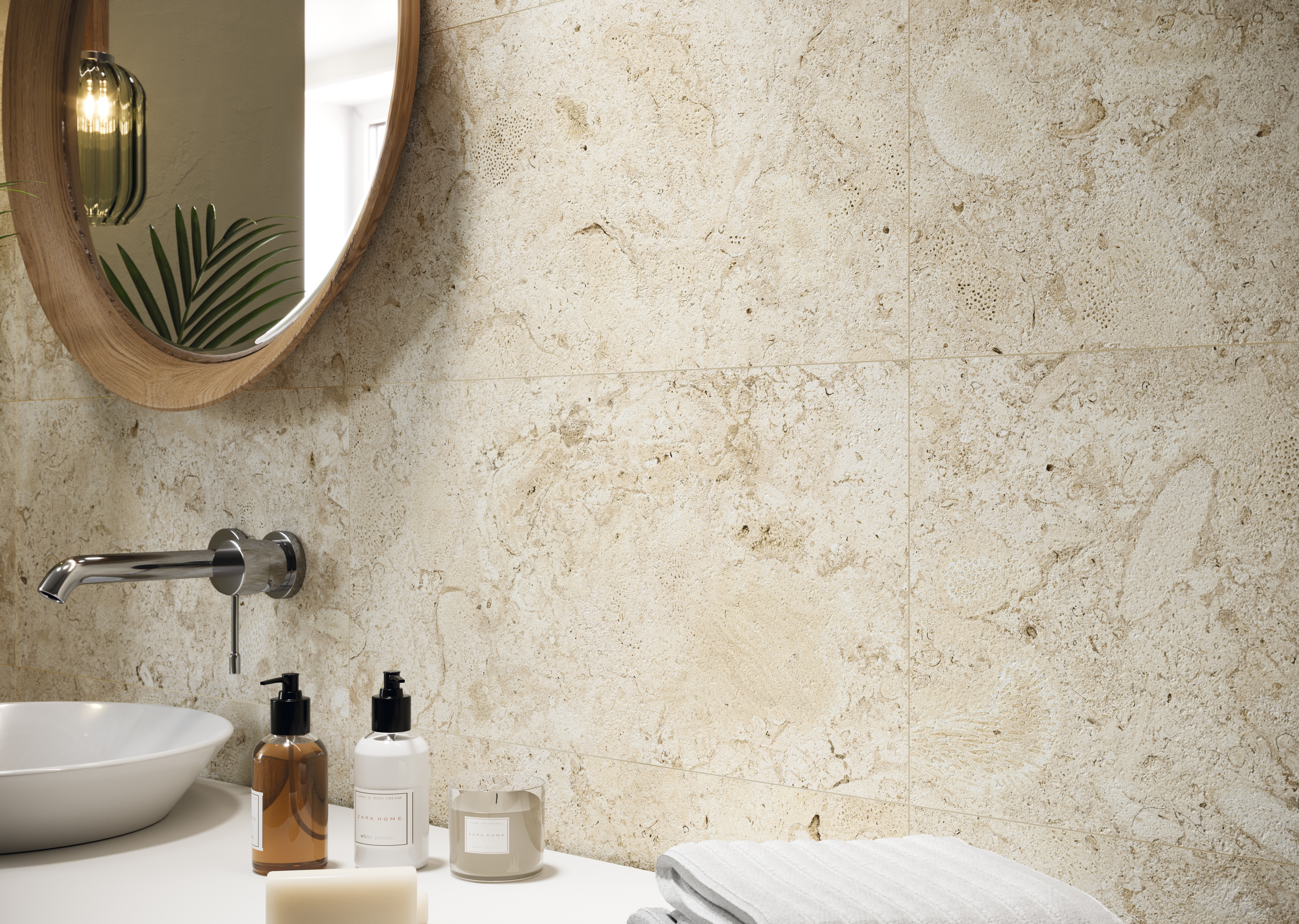 Suelo/azulejo porcelánico coralina efecto piedra blanco 30x60 cm c3 grespania