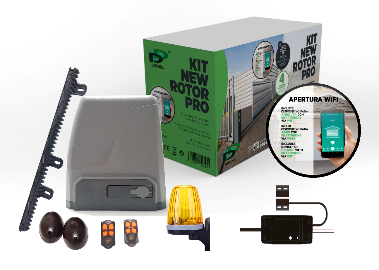 Motor para puerta corredera dimoel new rotor 800 pro wifi