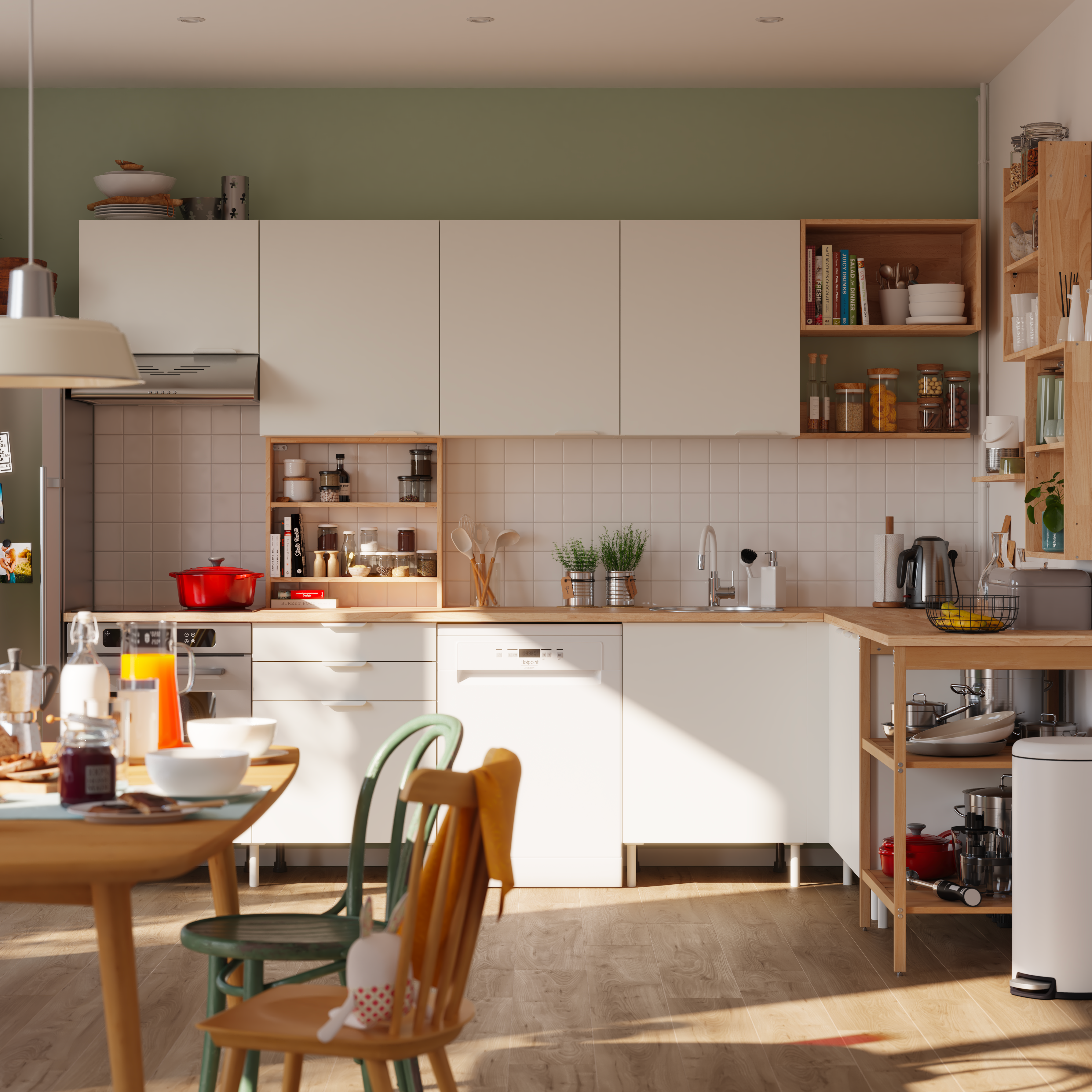 Mueble alto de cocina Eleki Blanco 1 puerta H 72.1 x L 60 cm - 4