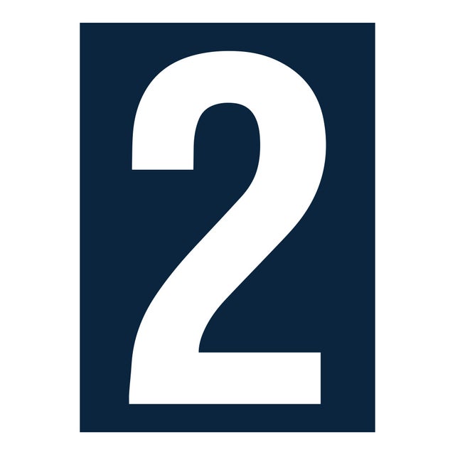 Chiffre 2 adhésif en pvc H.9 x l.6.5 cm bleu