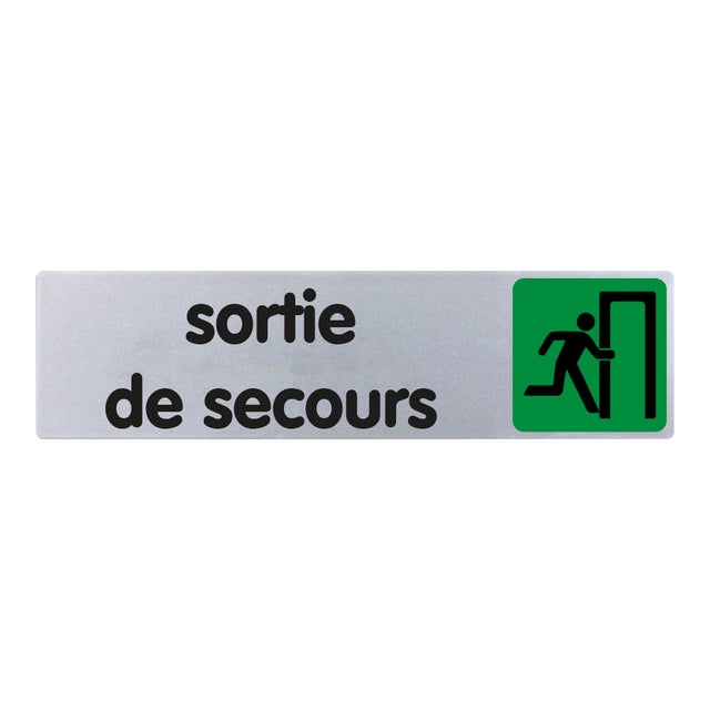 Plaque sortie de secours NOVAP pmma  L.17 x H.4.5 cm