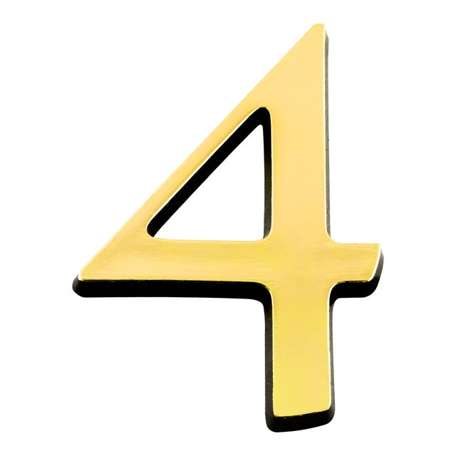 Chiffre 4 en pvc plastifié autocollant NOVAP doré H.4 x l.0.3 cm