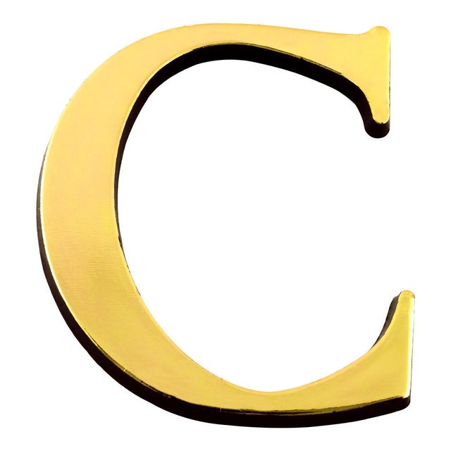 Lettre C en pvc plastifié autocollant NOVAP doré H.4 x l.0.3 cm